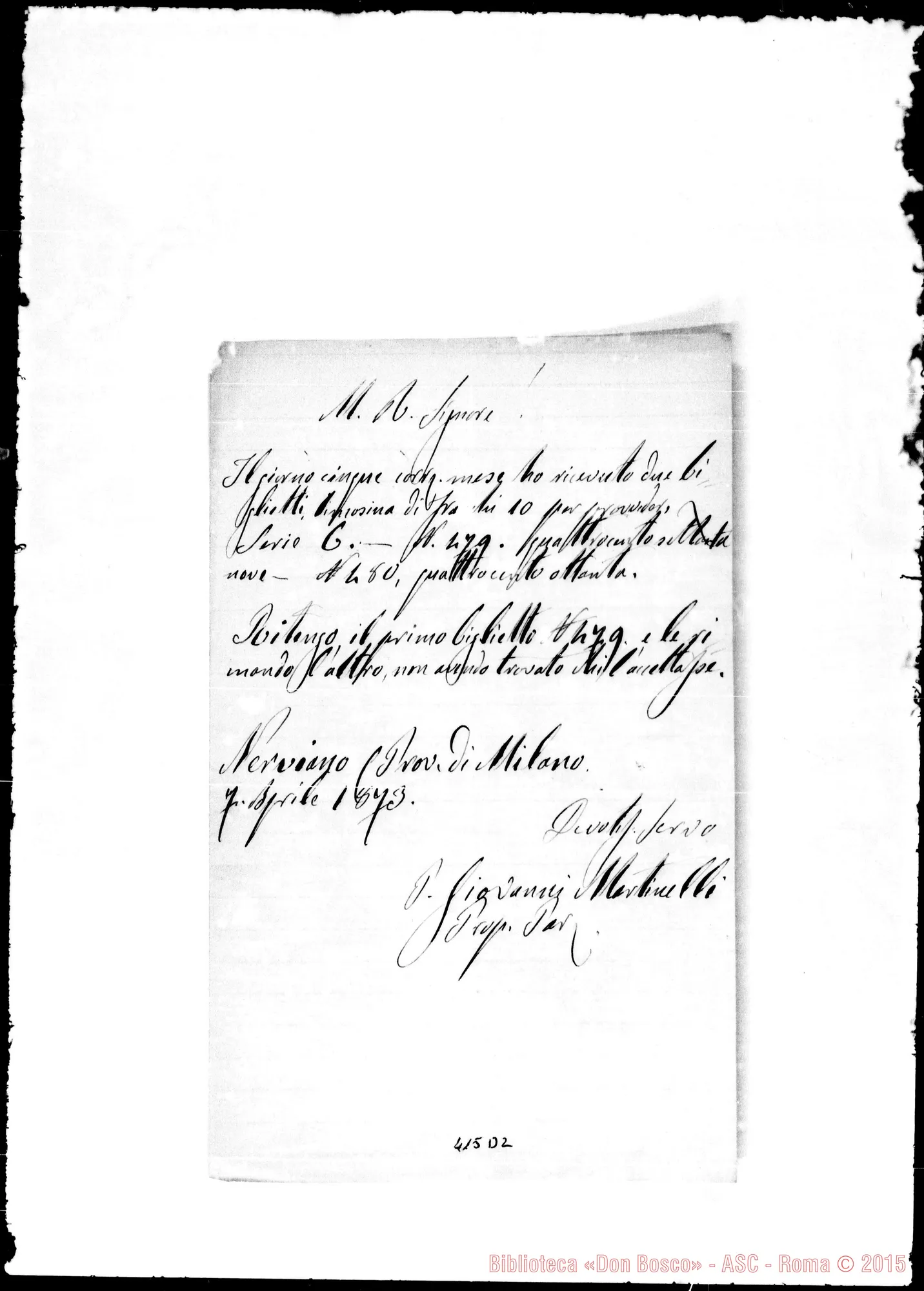 Fotogramma D 2 — Martinelli-Molto Rev.do Sig.