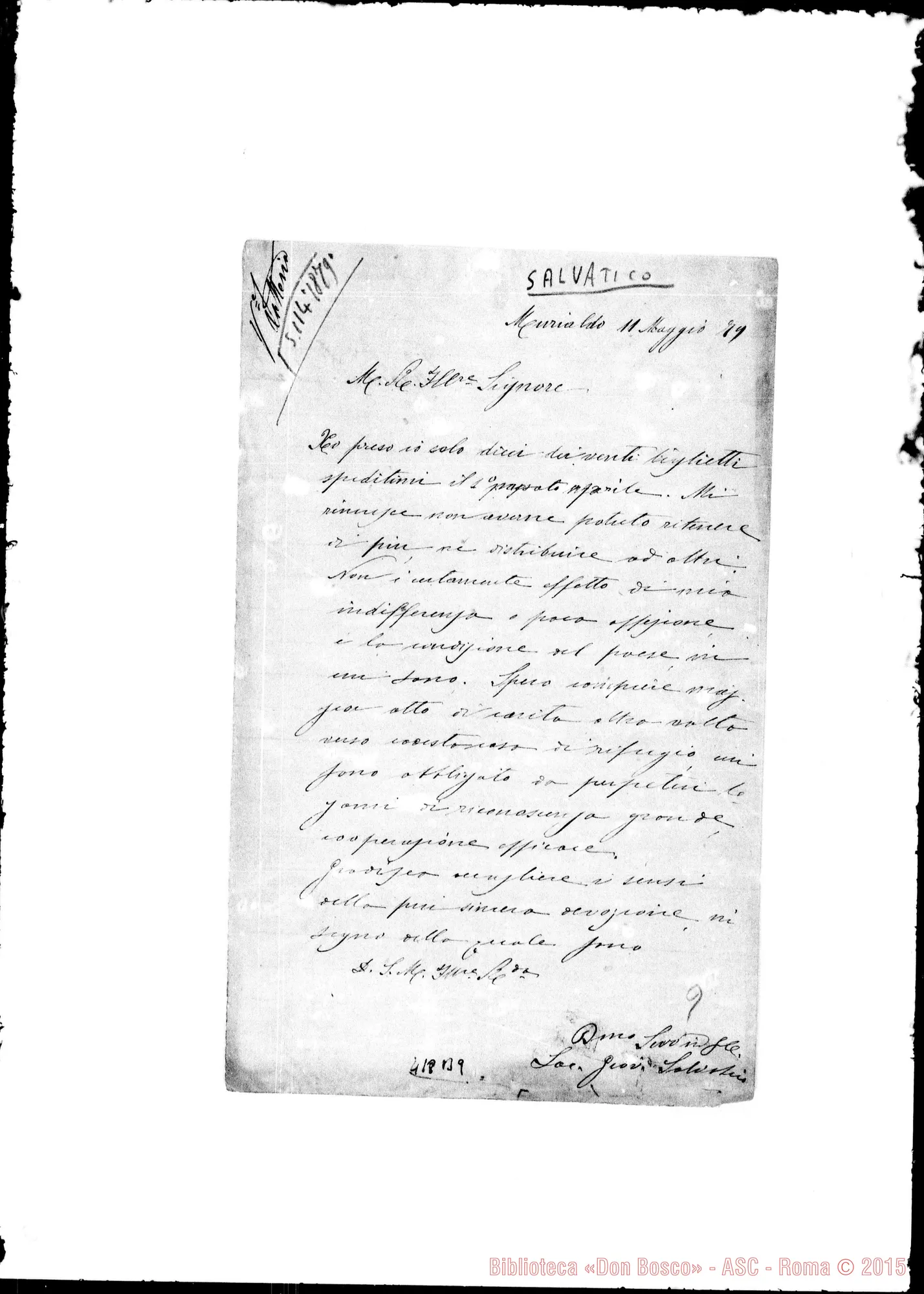 Fotogramma B 9 — Salvatico-Molto Rev.do Sig.