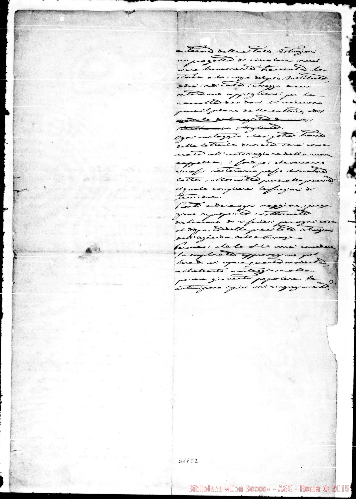 Fotogramma C 2 — 1881/4: Abbozzo di lettera per l’intendente