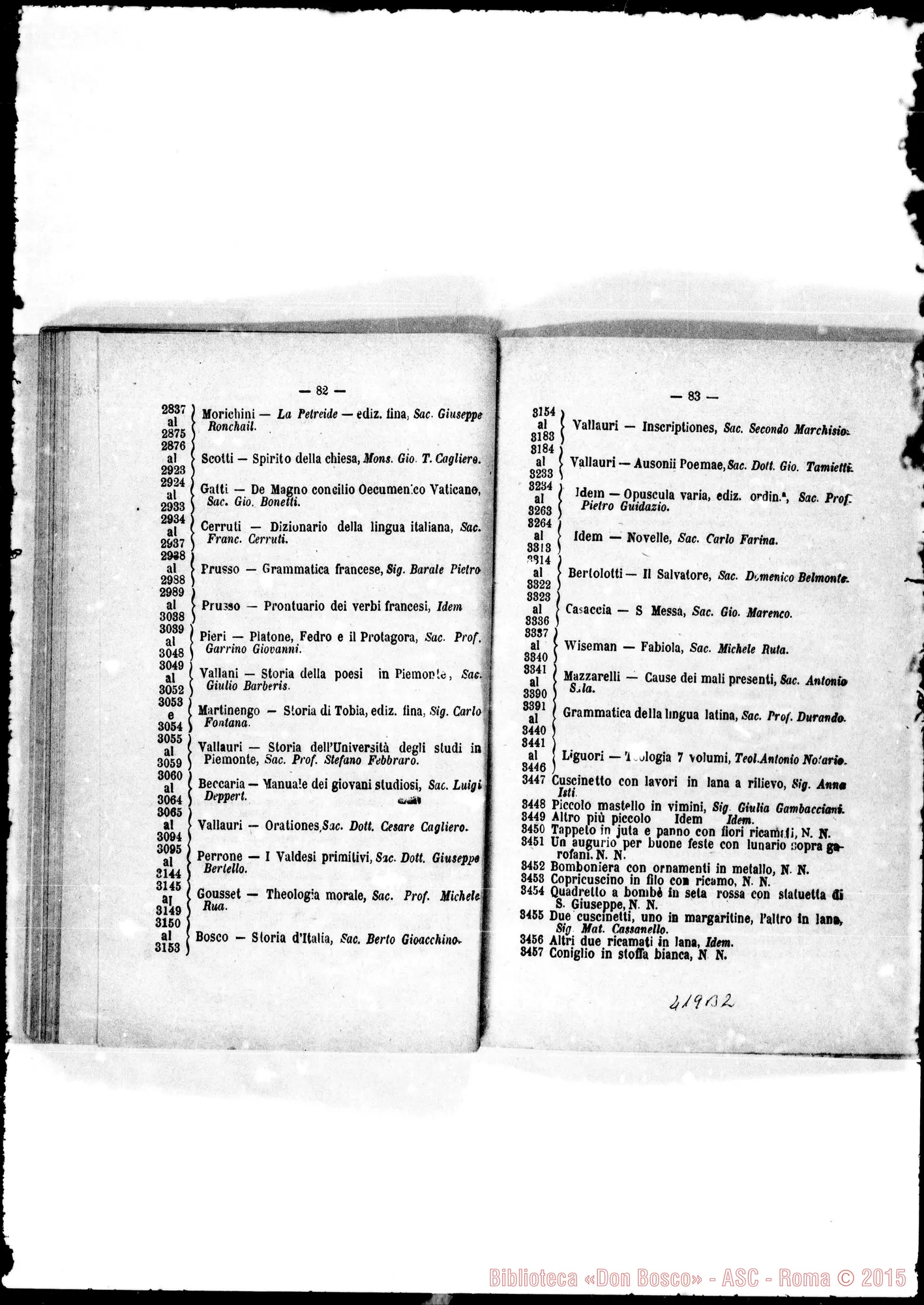 Fotogramma B 2 — 1885: Elenco dei doni deha Lotteria…