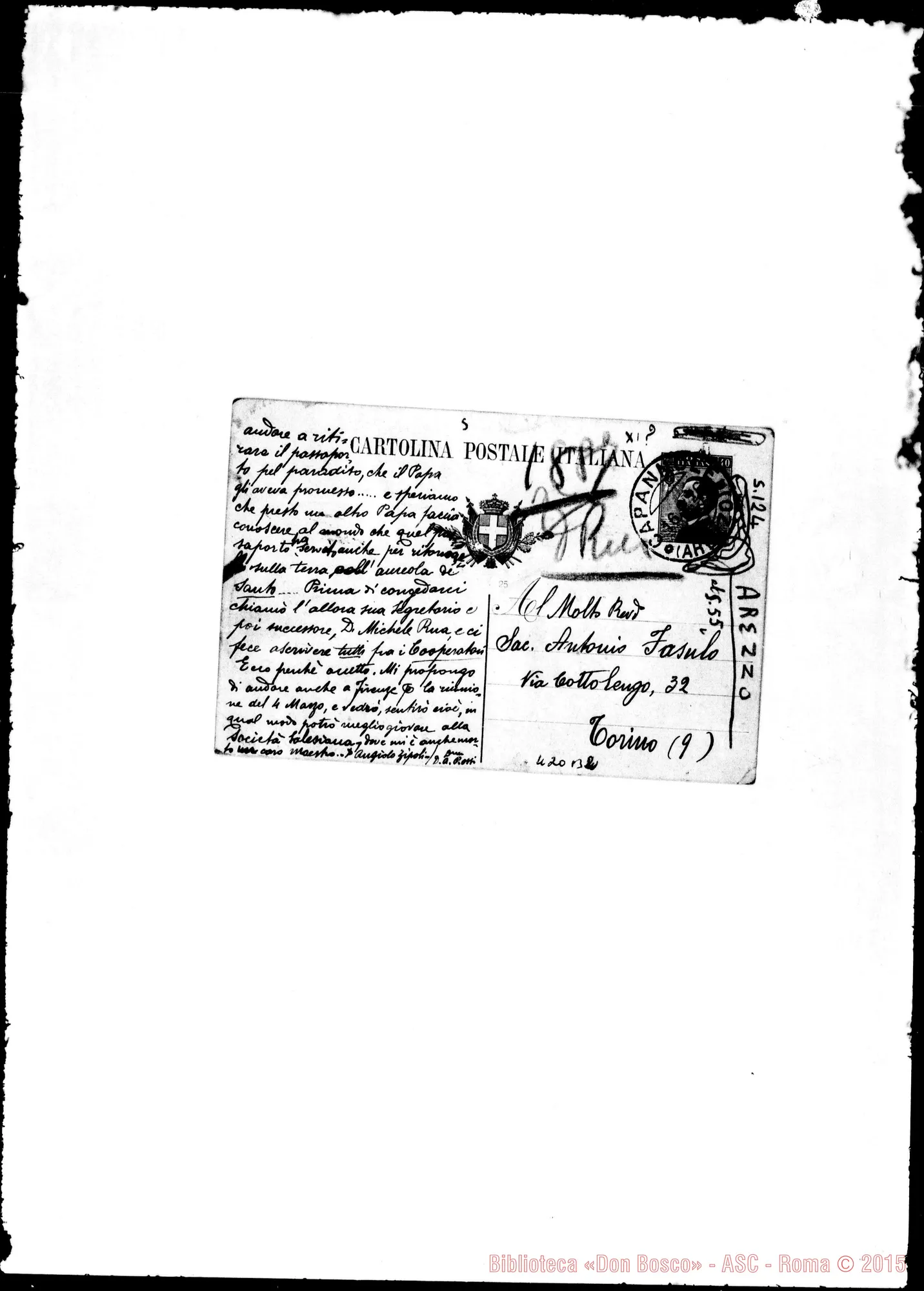 Fotogramma B 2 — Angiolo Rossi-Antonio Fasulo. Cartolina