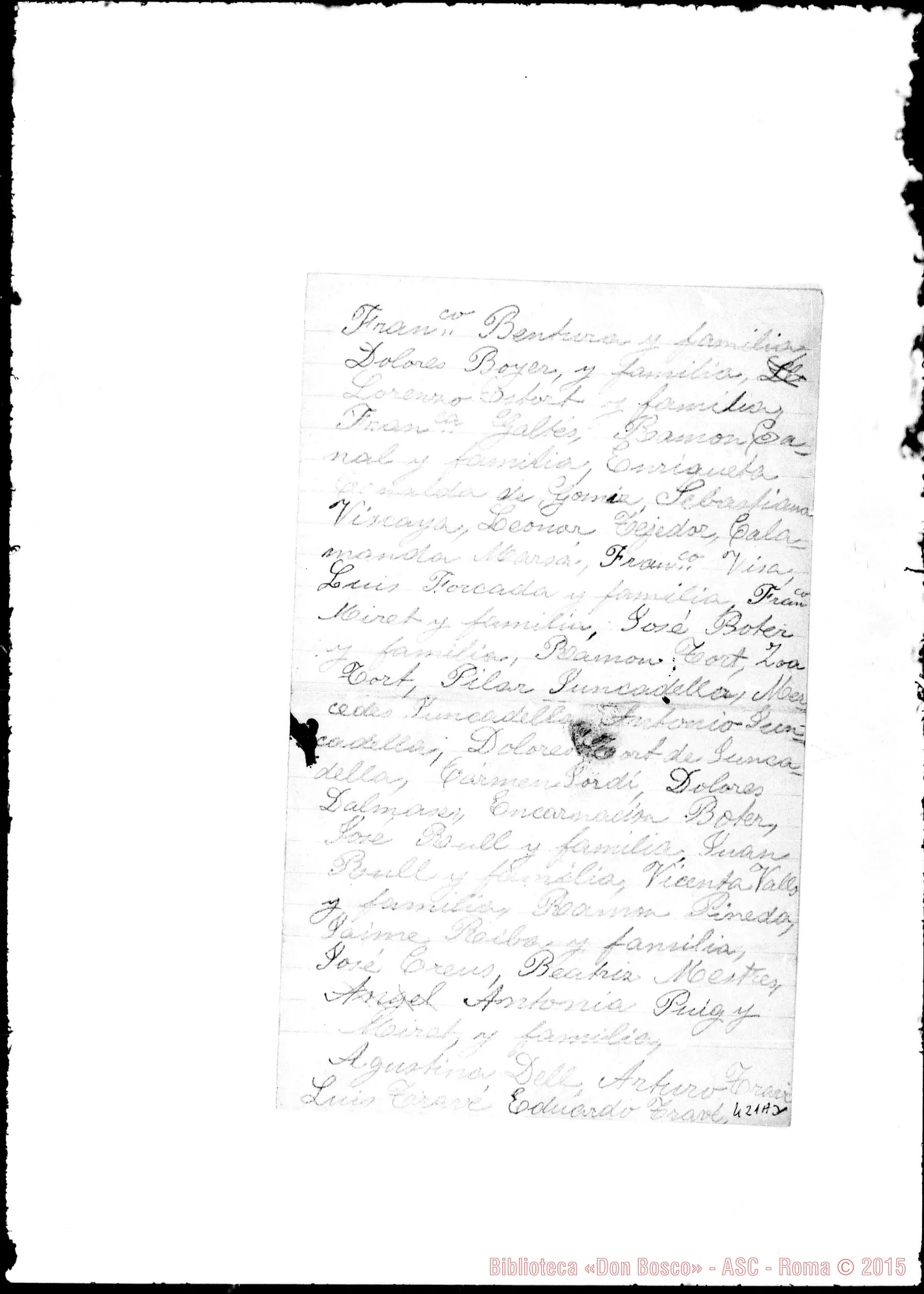 Fotogramma A 3 — Firme (alcune) di coloro che desideravano parlare con D. Bosco…