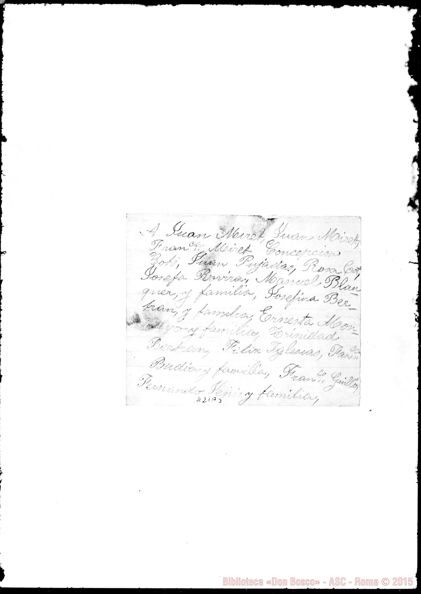 Fotogramma A 5 — Firme (alcune) di coloro che desideravano parlare con D. Bosco…
