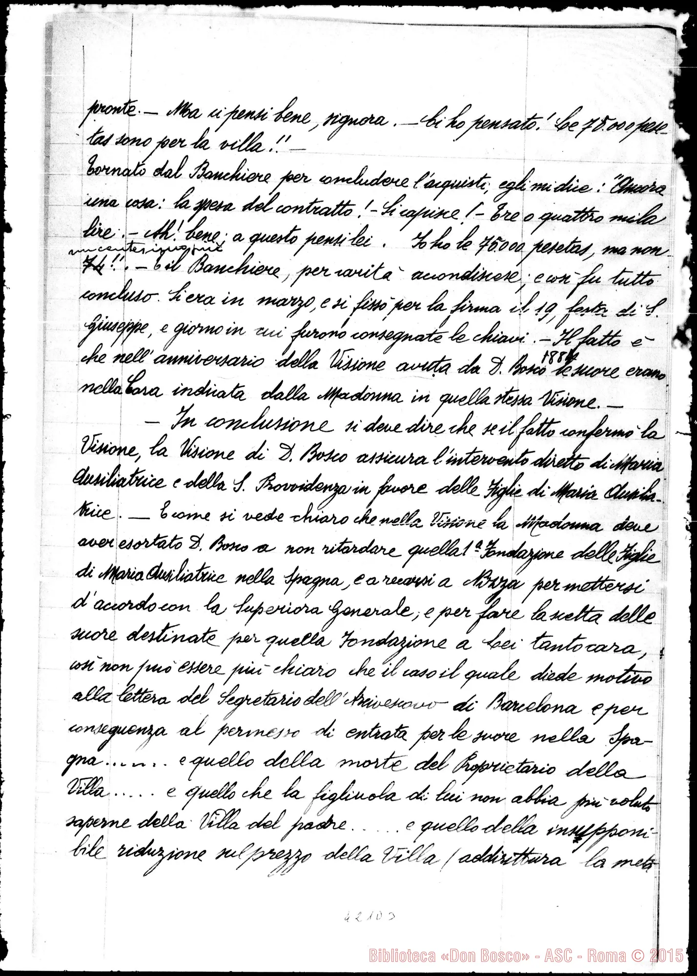 Fotogramma D 3 — Narrazione del Sig. D. Branda