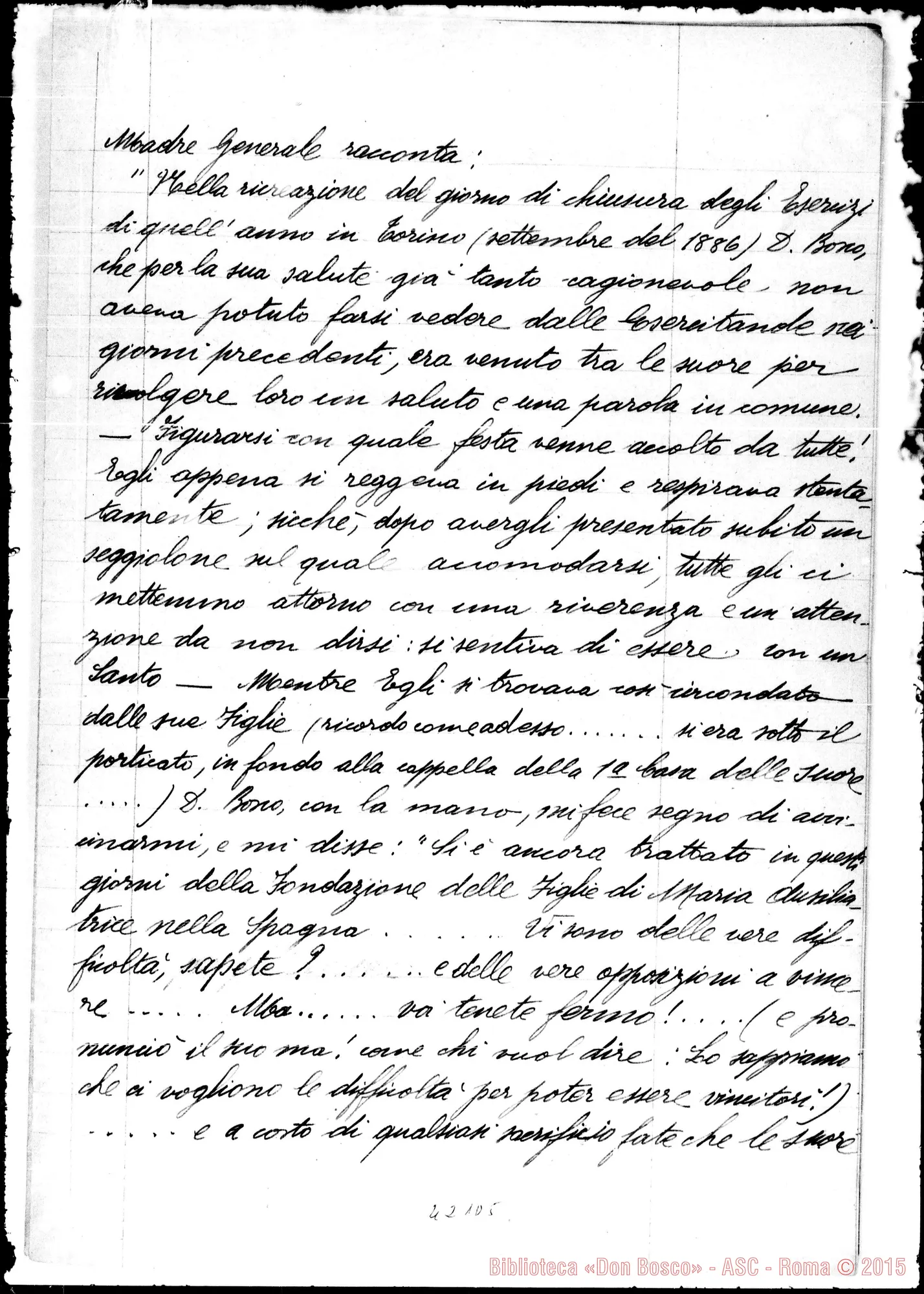 Fotogramma D 5 — Narrazione del Sig. D. Branda