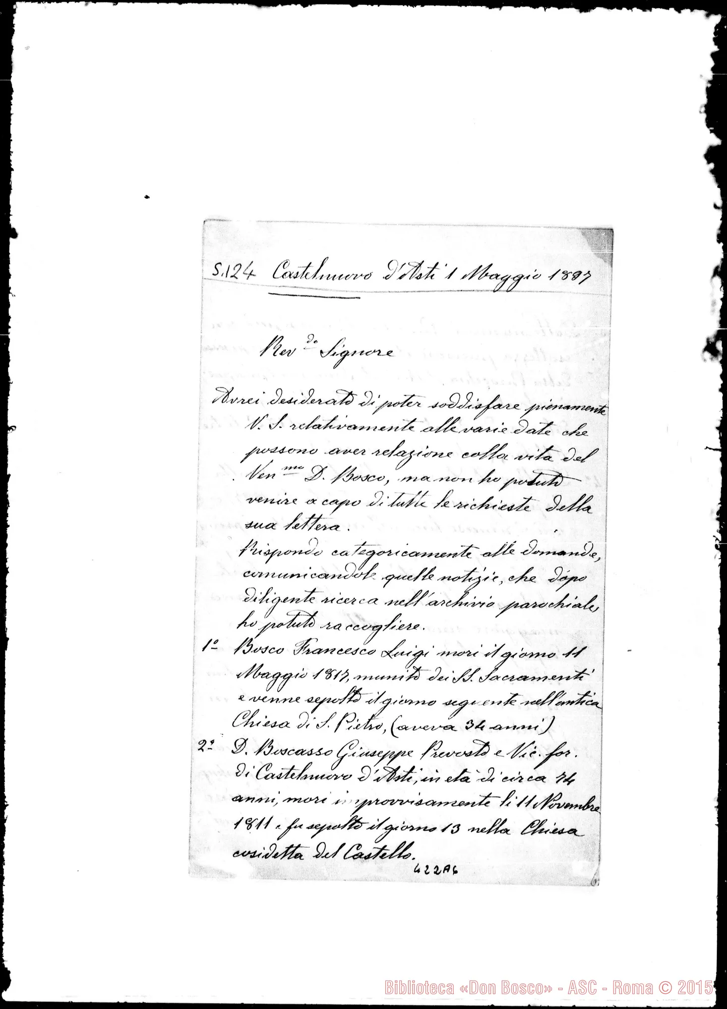 Fotogramma A 6 — D. Michele Vianzone-Rev.do Sig.