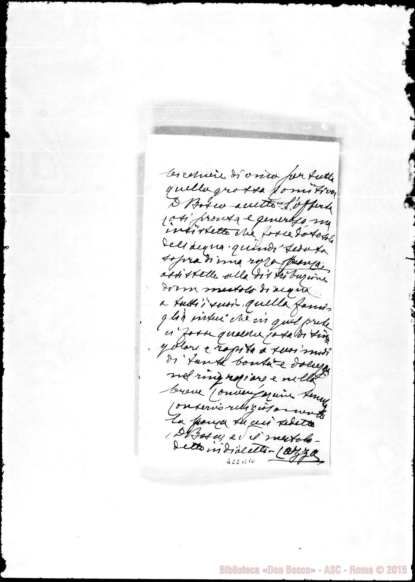Fotogramma B 10 — Cremolino: Giuseppe Rossi-D. Ricaldone. Lettera Relazione