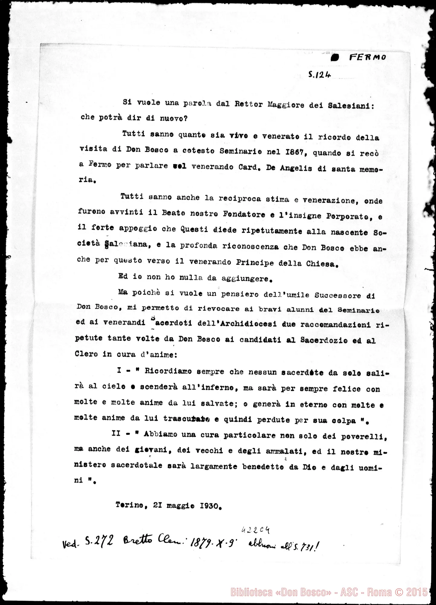 Fotogramma C 4 — Fermo: D. Filippo Rinaldi-Seminario Fermo. Copia