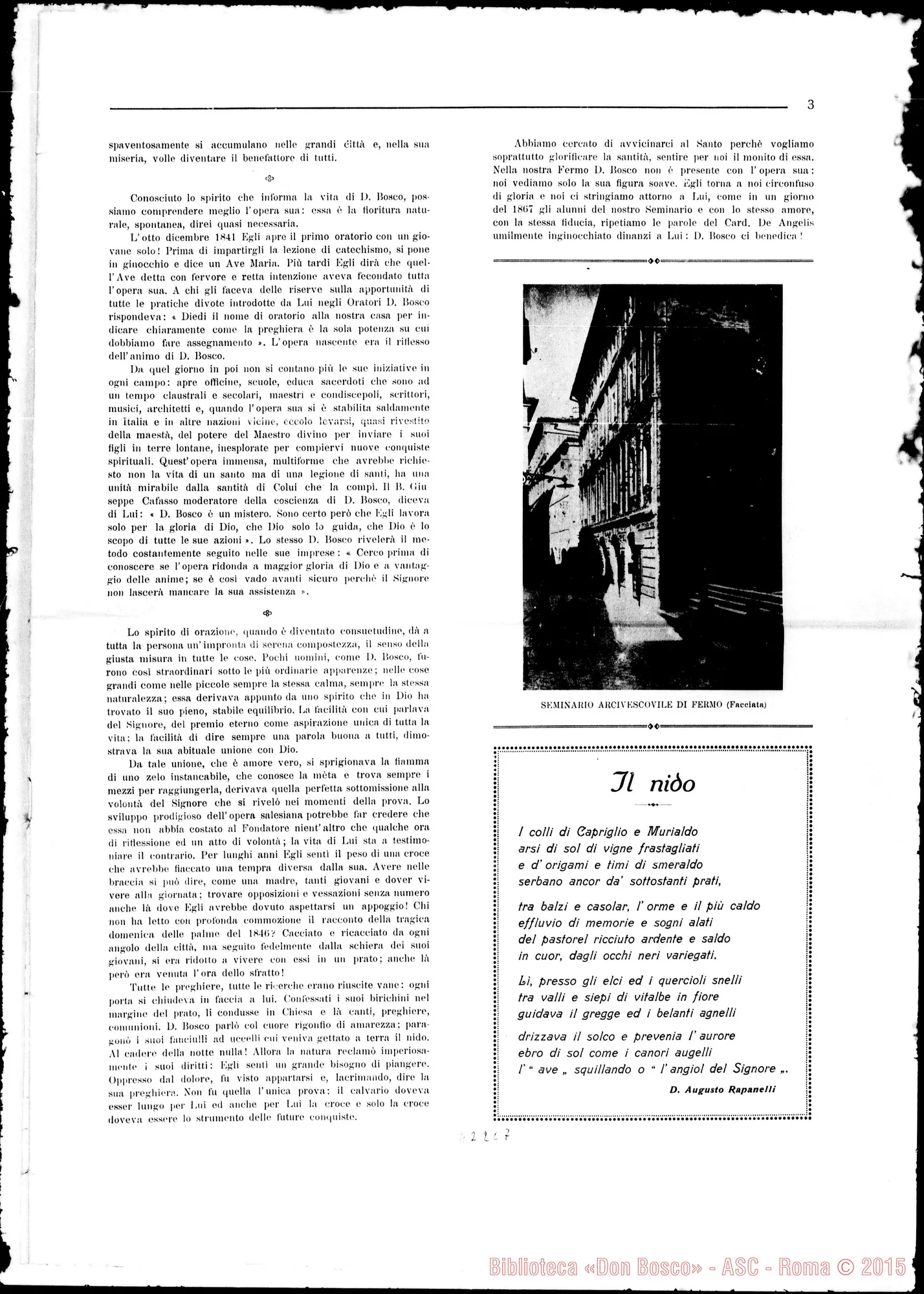 Fotogramma C 7 — Fermo: Omaggio A D. Bosco