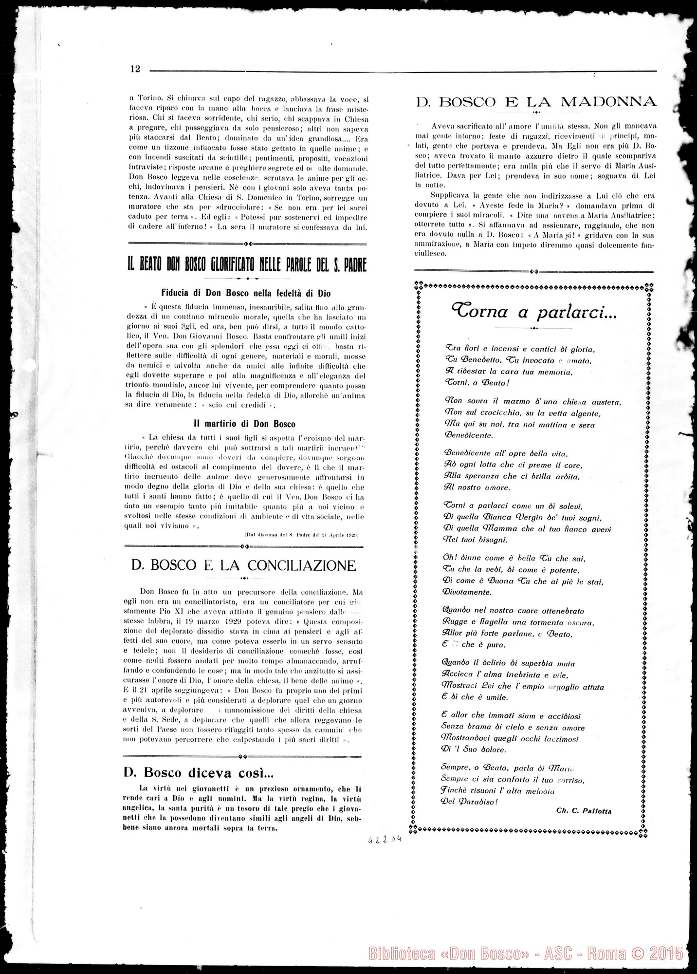 Fotogramma D 4 — Fermo: Omaggio A D. Bosco