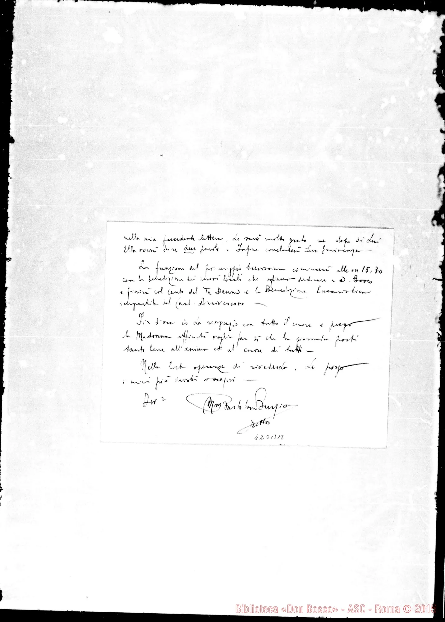 Fotogramma B 12 — Mons. Bartolomeo-Renato Ziggiotti
