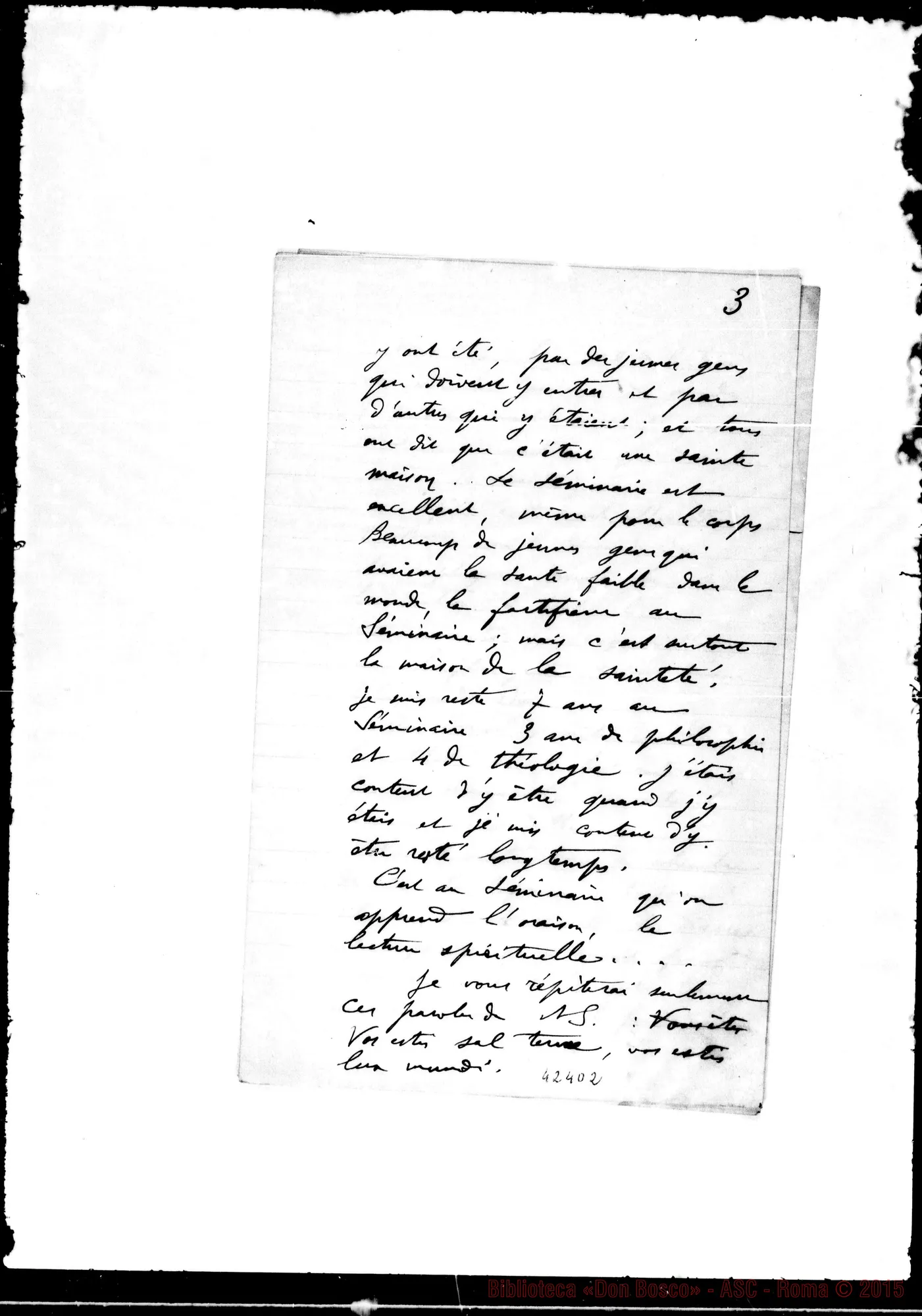 Fotogramma D 2 — D. Bosco au grand seminaire