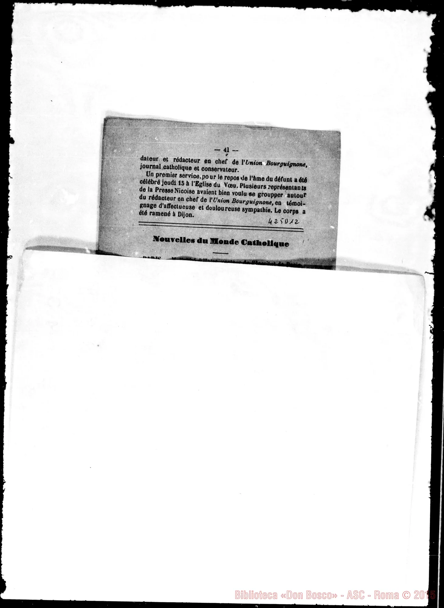 Fotogramma D 12 — Nice: «La semaine religieuse»: Don Bosco