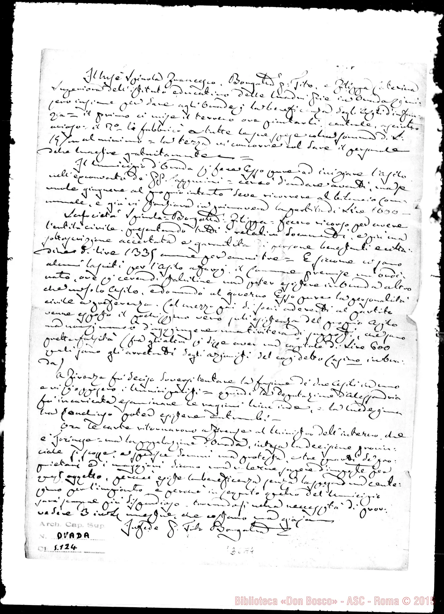 Fotogramma A 4 — Ovada: Don Borgatta di Ovada prega D. Bosco…