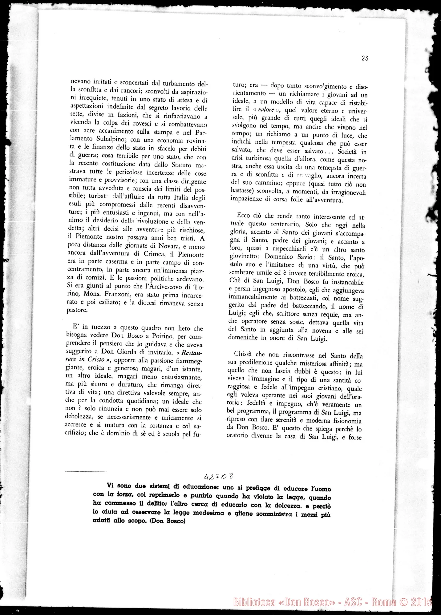 Fotogramma B 8 — Poirino: Don Bosco A Poirino. Stampato