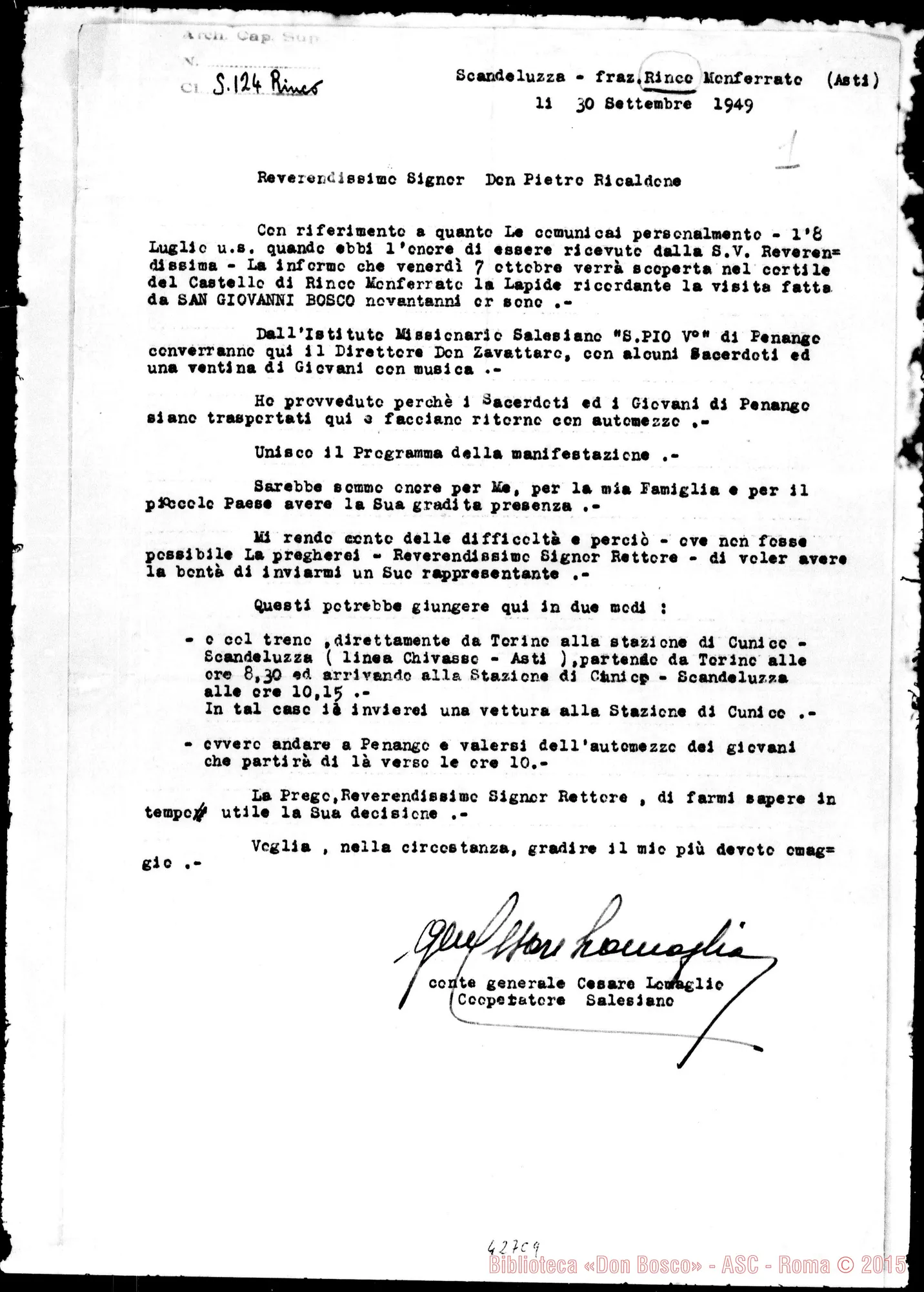 Fotogramma C 9 — Rinco Monferrato: Cesare Lomaglio-Pietro Ricaldone