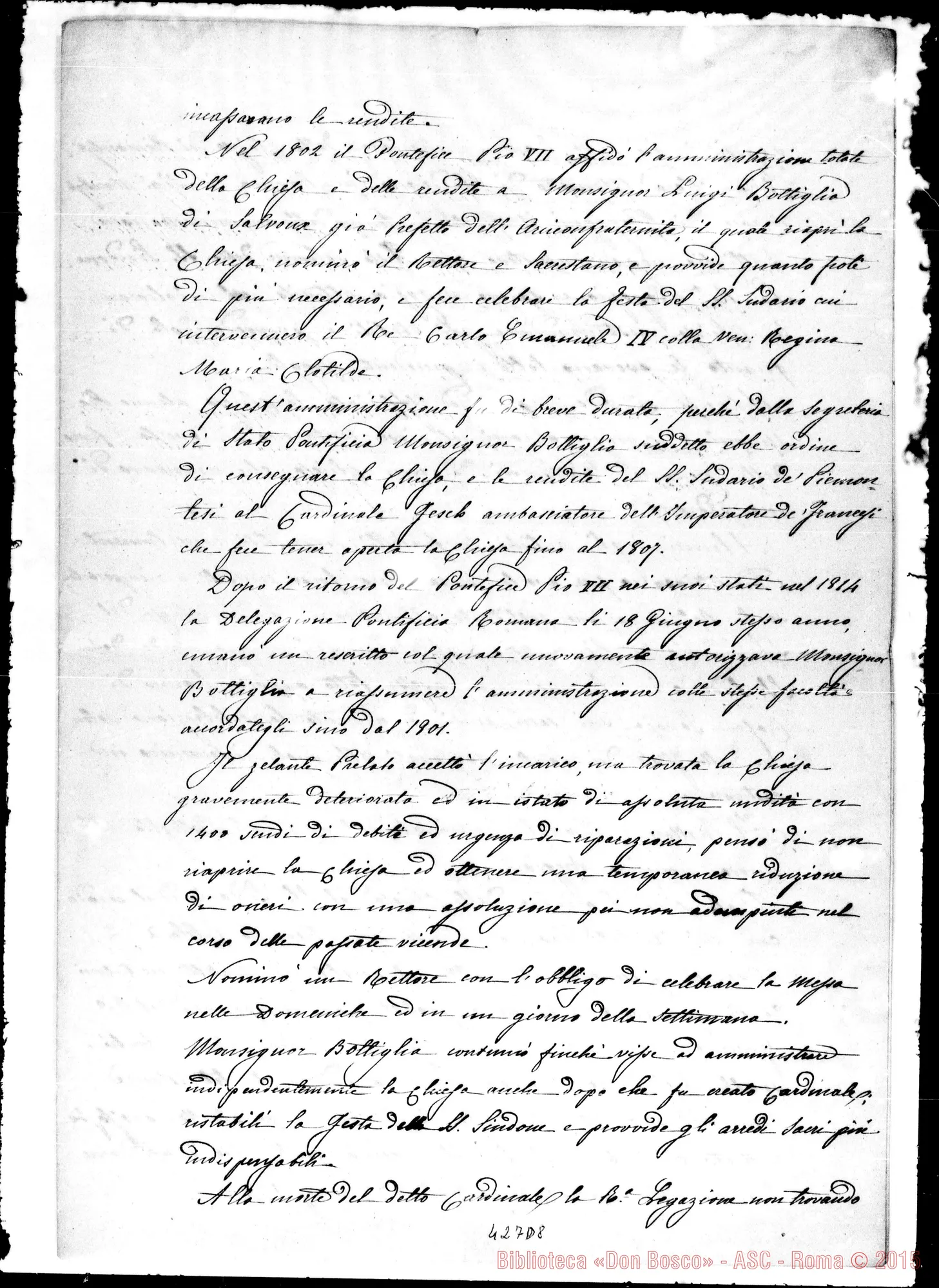 Fotogramma D 8 — Pratica per la Chiesa del SS. Sudario