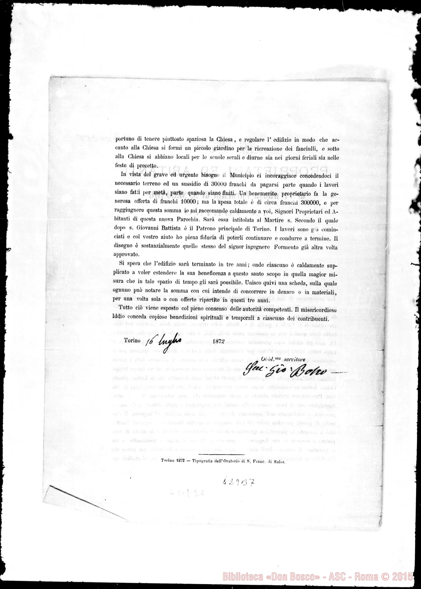 Fotogramma B 7 — Propietari ed abitanti. Firma autogr. Bosco