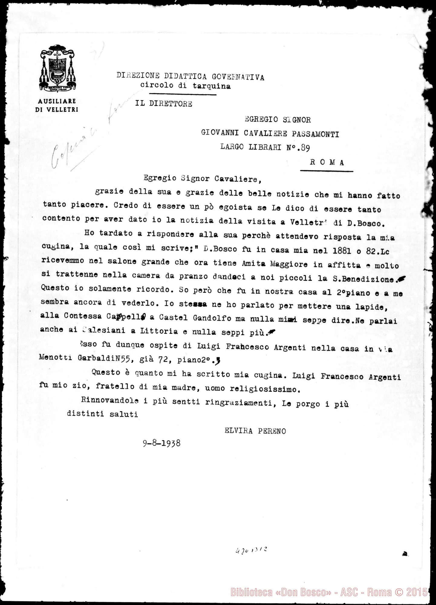Fotogramma B 12 — Elvira Pereno-Giovanni Cavaliere. Copia