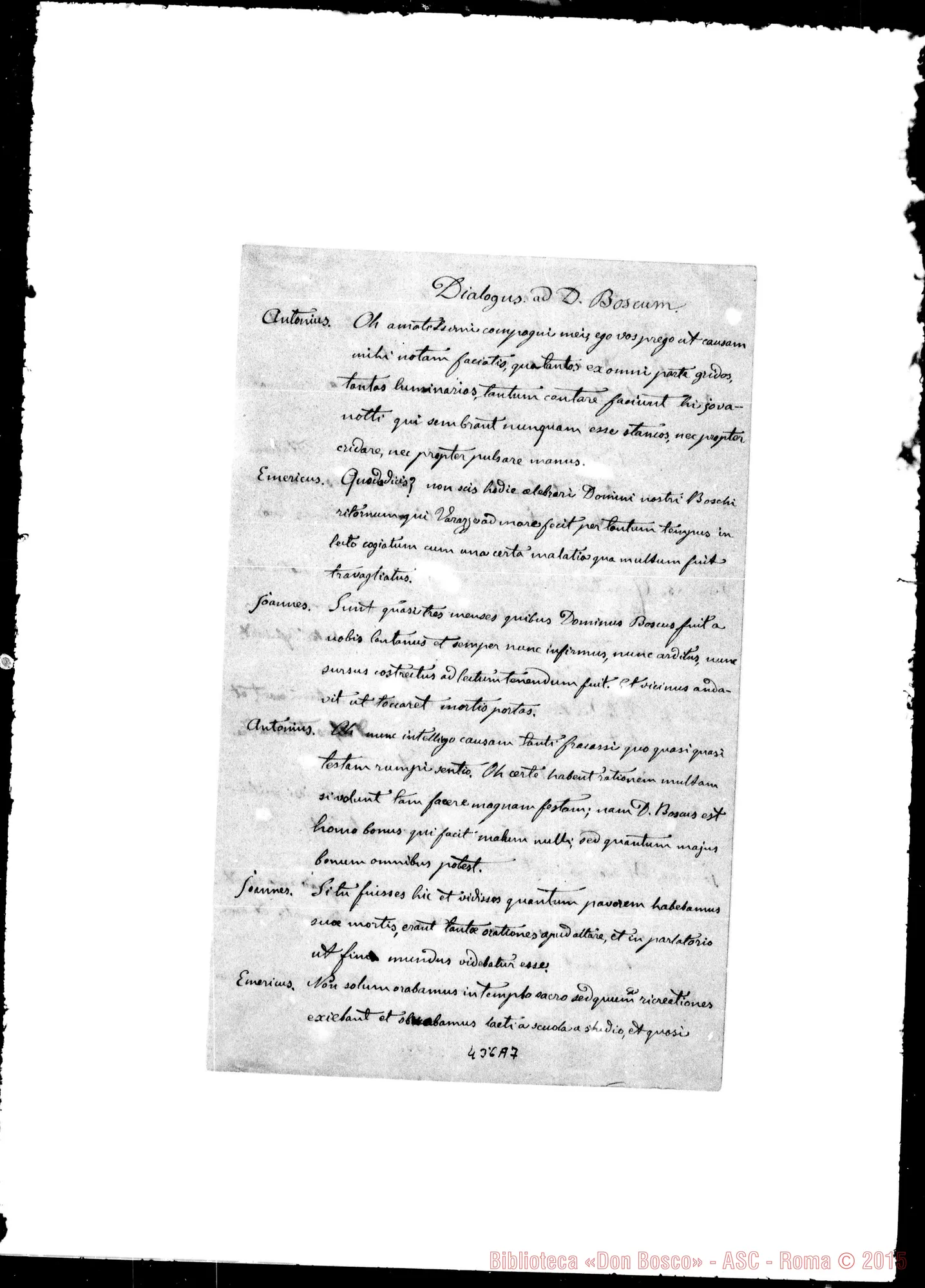 Fotogramma A 7 — Girodo Antonio. Dialogus ad D. Boscum