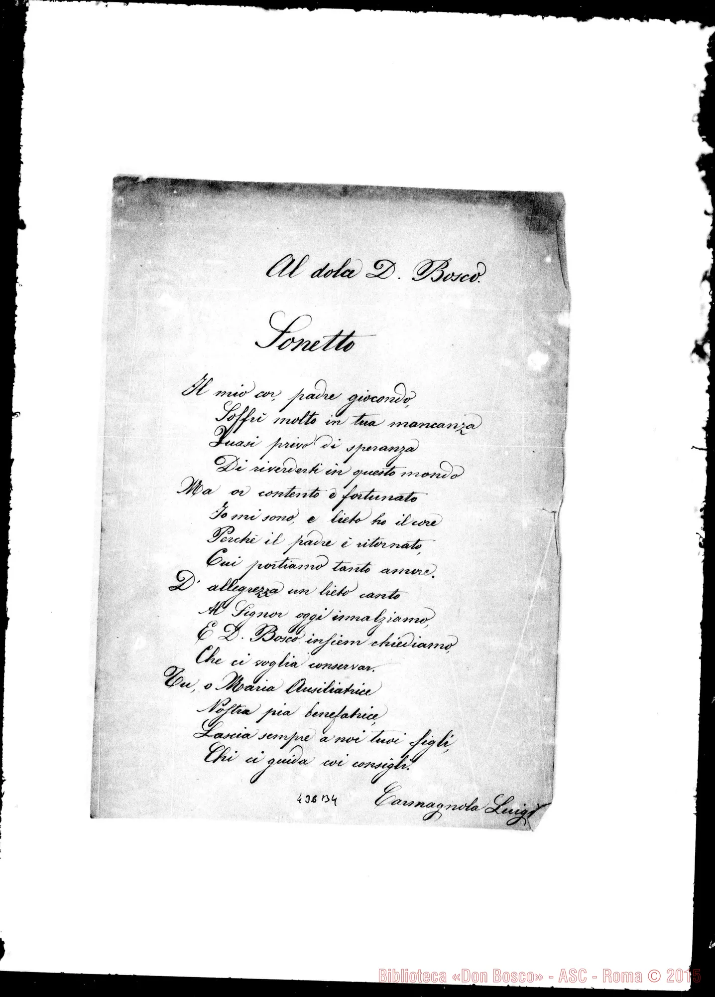 Fotogramma B 4 — Carmagnola Luigi. Sonetto