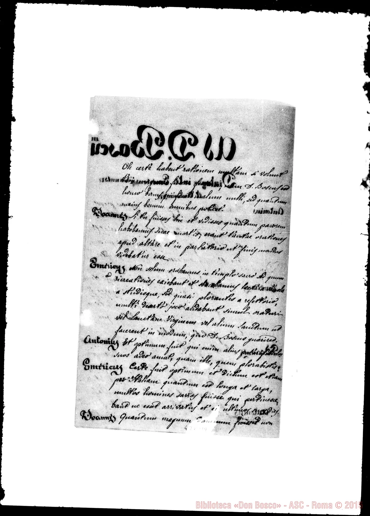 Fotogramma B 9 — Brosio. Dialogus inter Emericus Joannem et Antonium