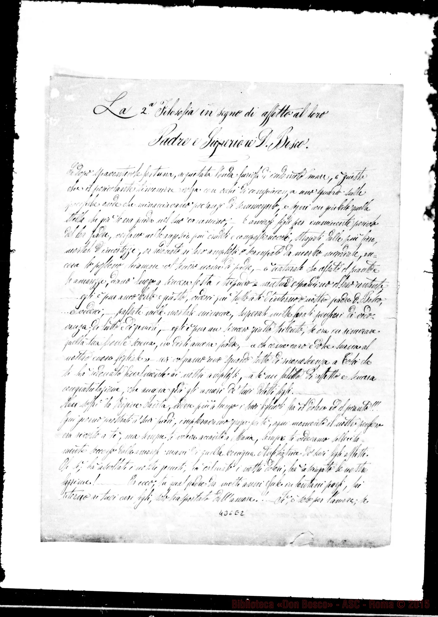 Fotogramma E 2 — Ch. Ramperti: La seconda Filosofia. Composizione