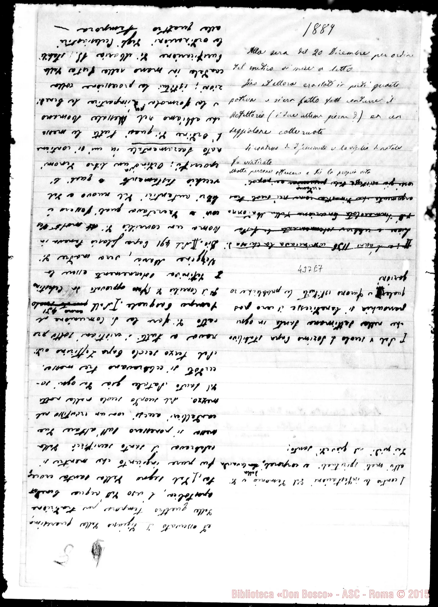 Fotogramma E 7 — Cronica di D. Lemoyne. Appunti
