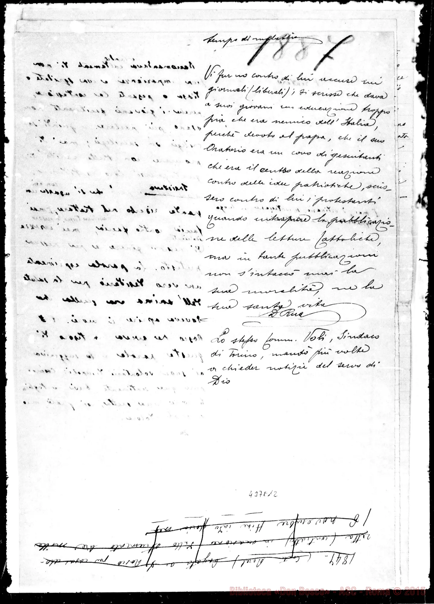Fotogramma E 12 — Cronica di D. Lemoyne. Appunti