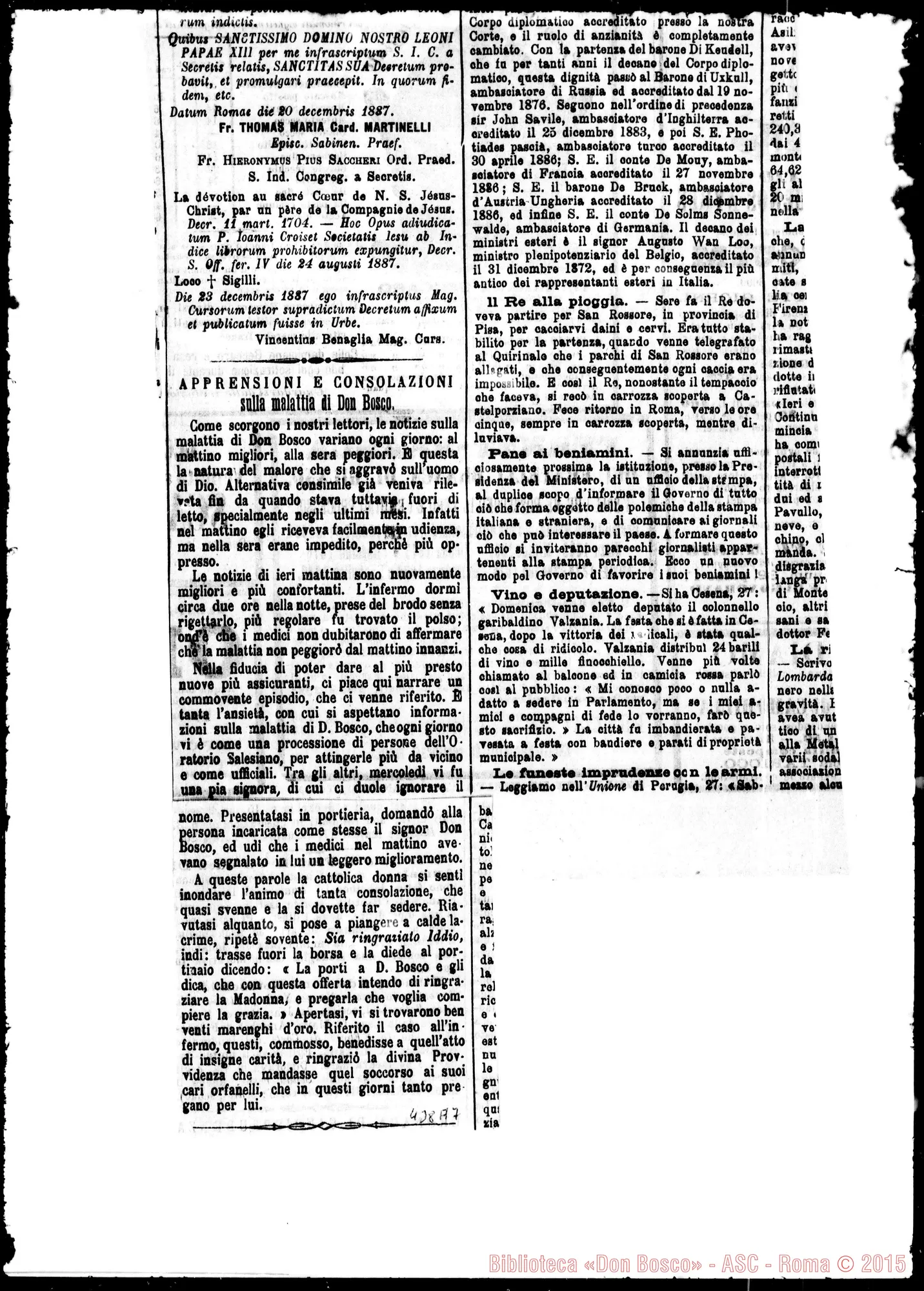 Fotogramma A 7 — I Giornali E la malattia di D. Bosco