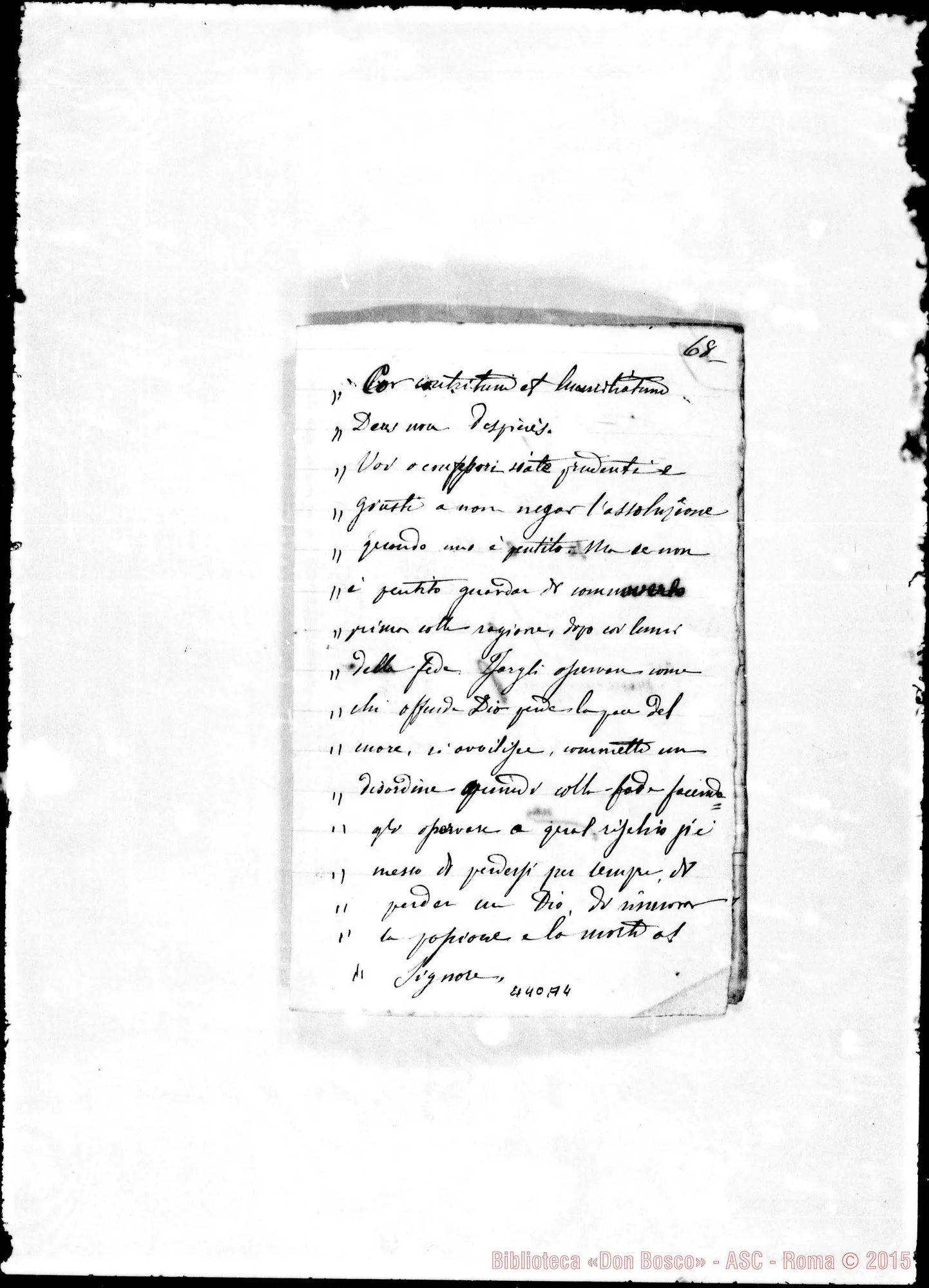 Fotogramma A 4 — «Esercizi dei preti E chierici…» Trofarello 1867