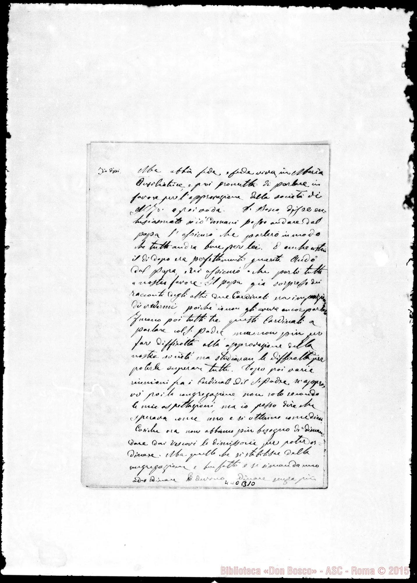 Fotogramma B 10 — Conferenza ai confratelli la sera del 7 marzo 1869