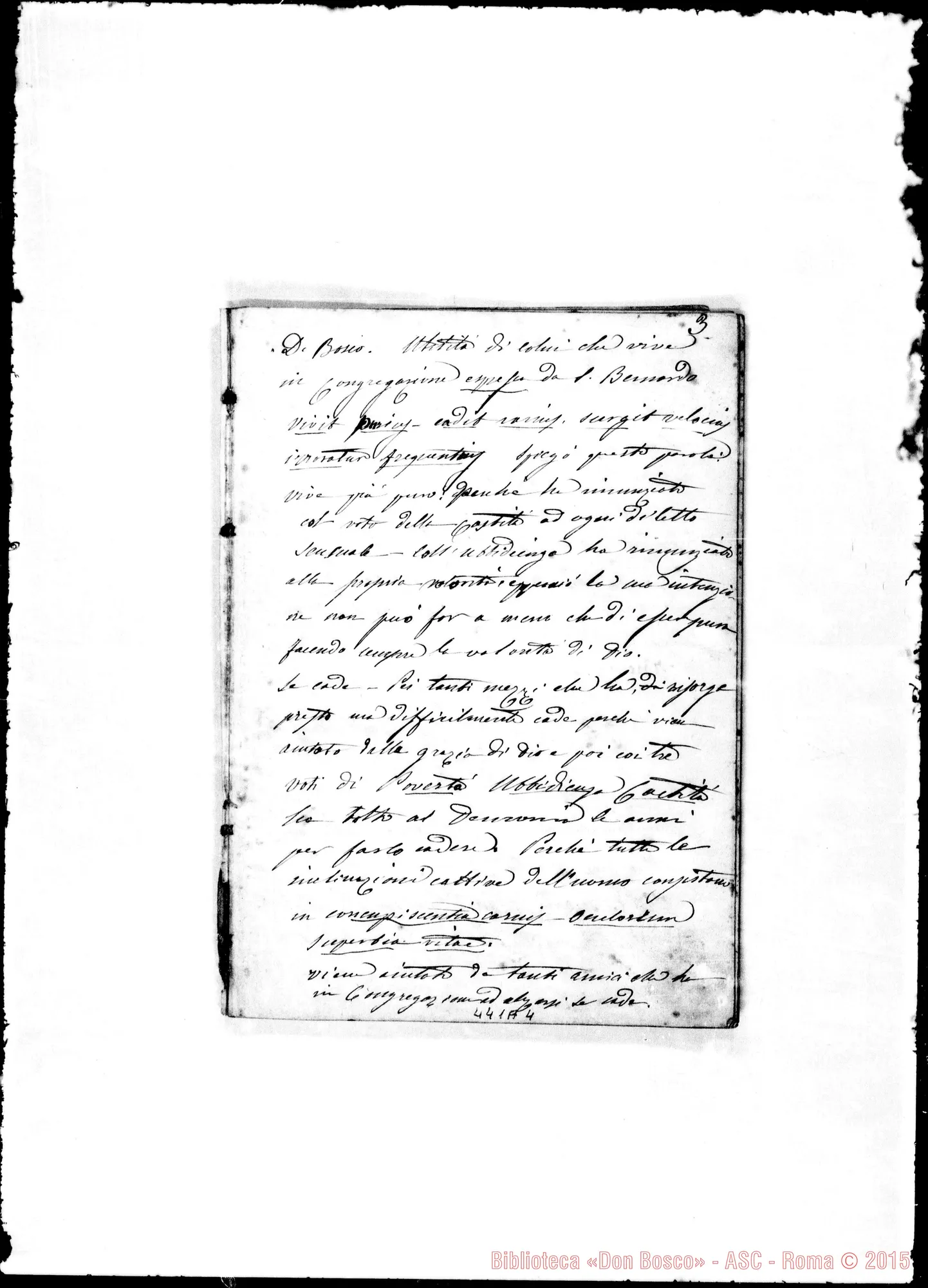 Fotogramma A 4 — Esercizi di Trofarello del 1869. Ms. Berto
