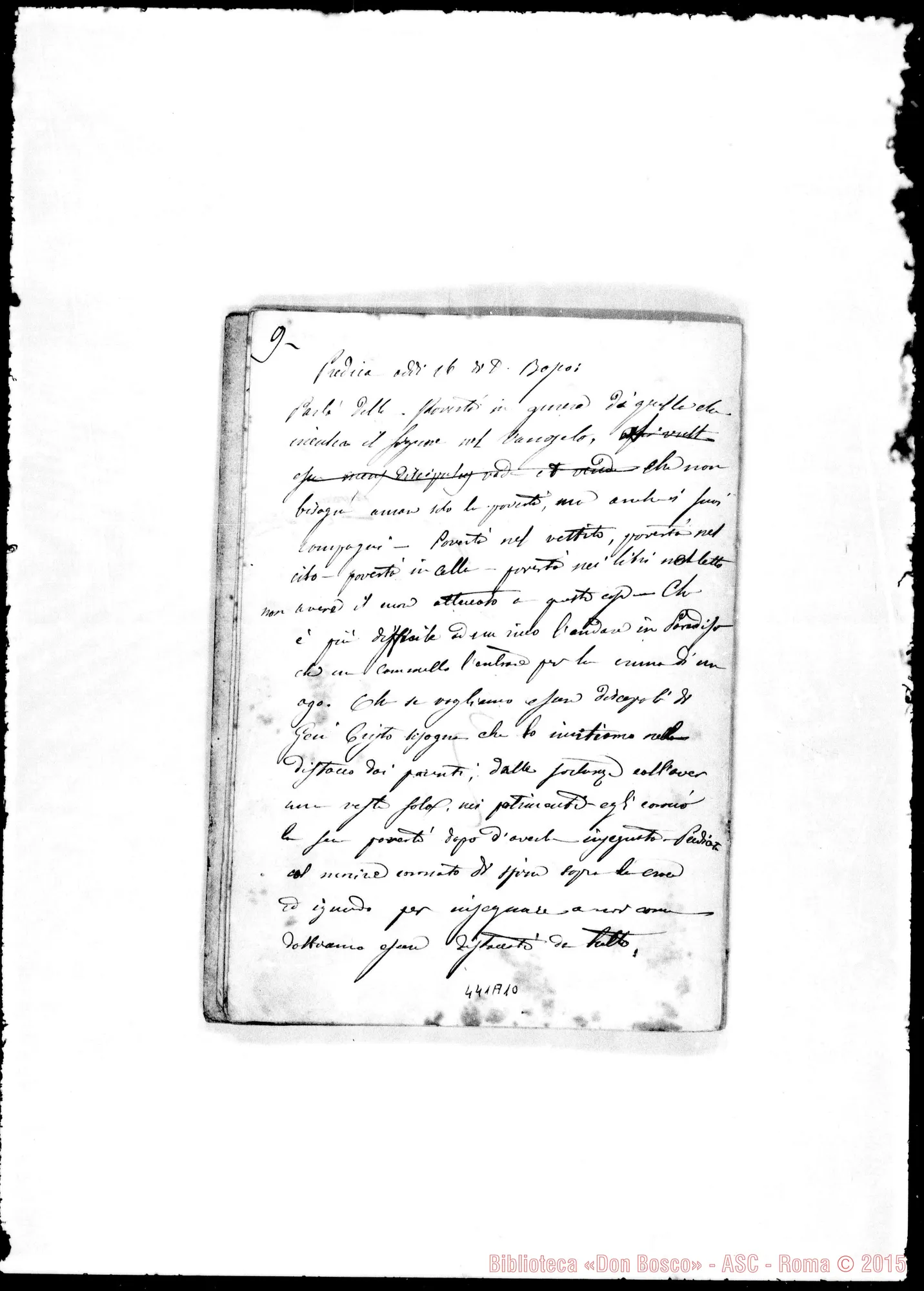 Fotogramma A 10 — Esercizi di Trofarello del 1869. Ms. Berto
