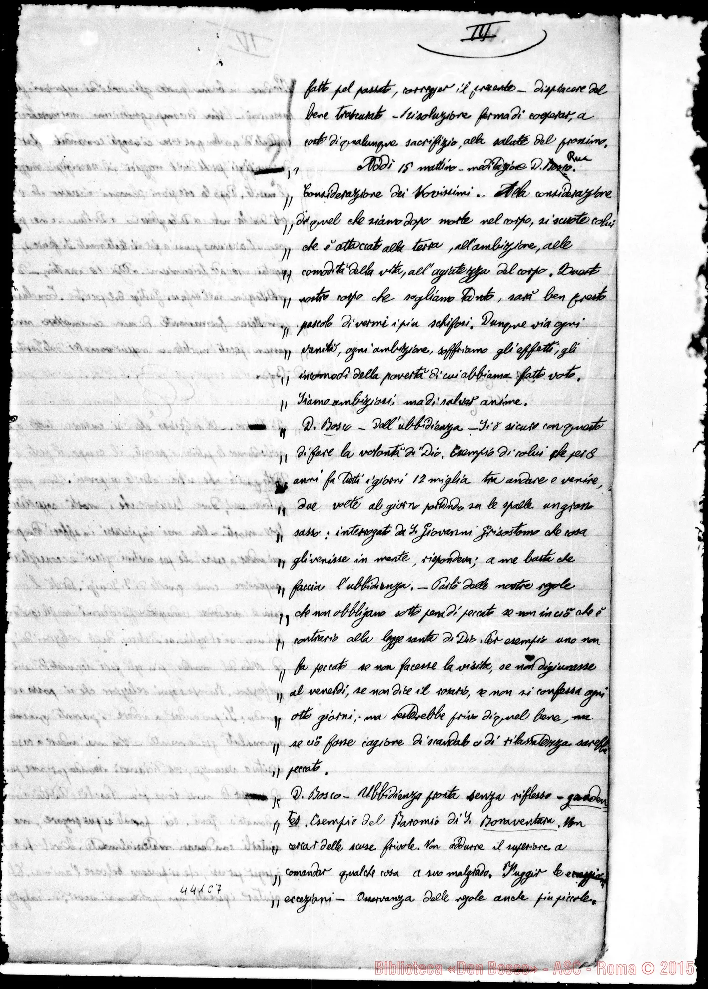 Fotogramma C 7 — Altra stesura. Ms.