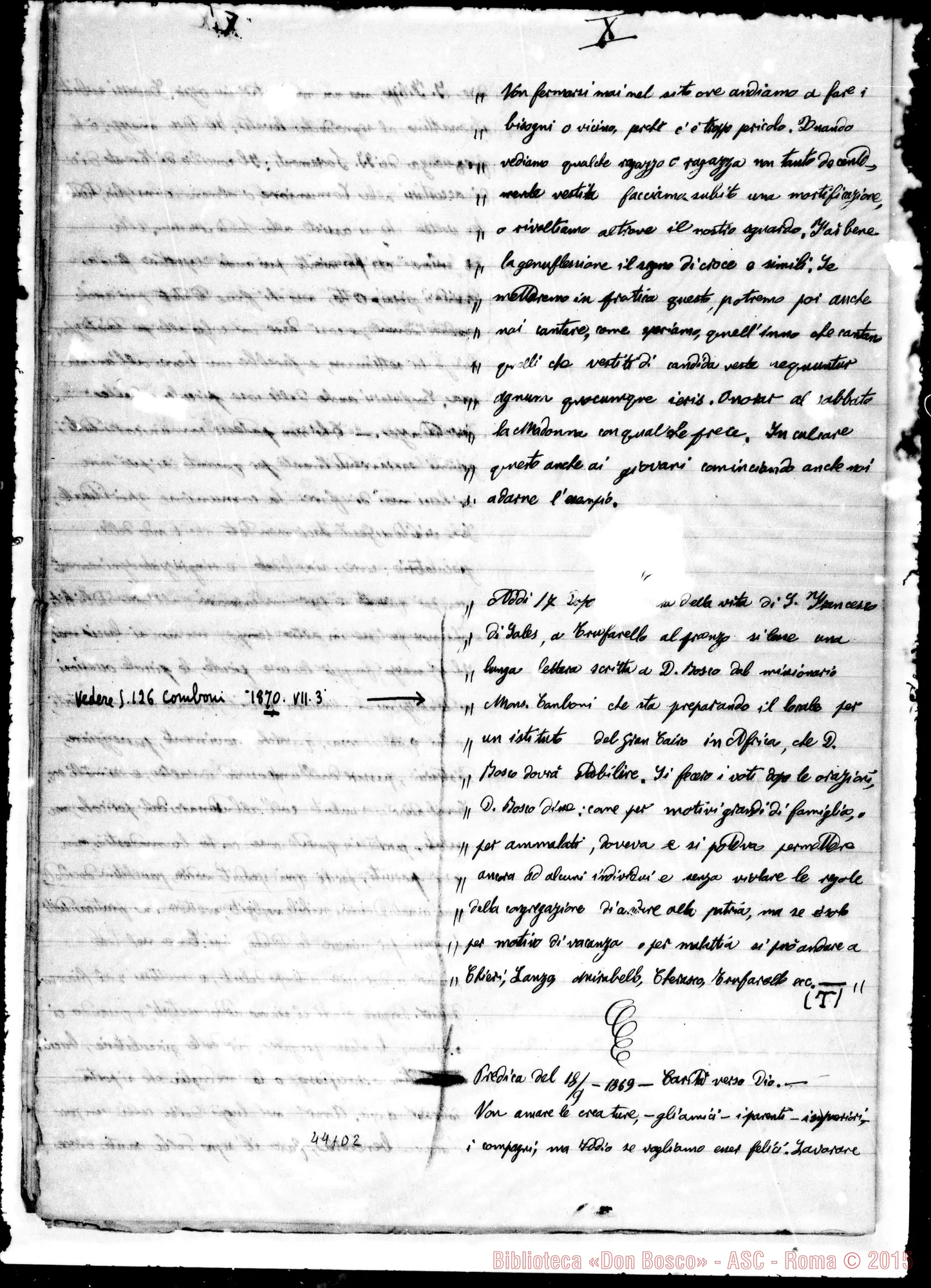 Fotogramma D 2 — Altra stesura. Ms.