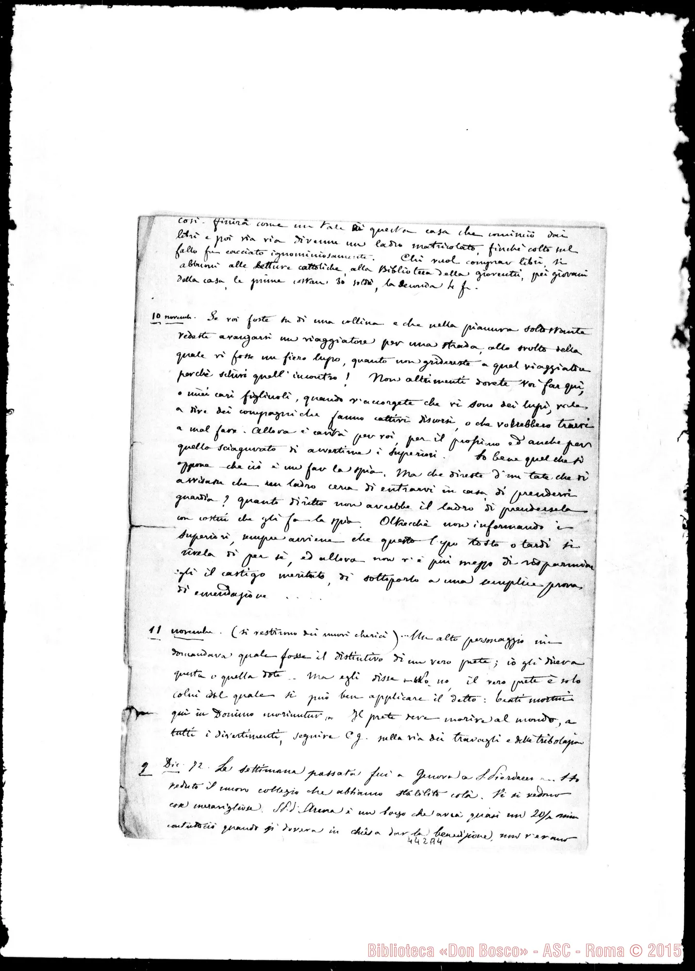 Fotogramma A 4 — Conferenze agli aspiranti. Appunti di D. Cesare Chiala: 1872-1875