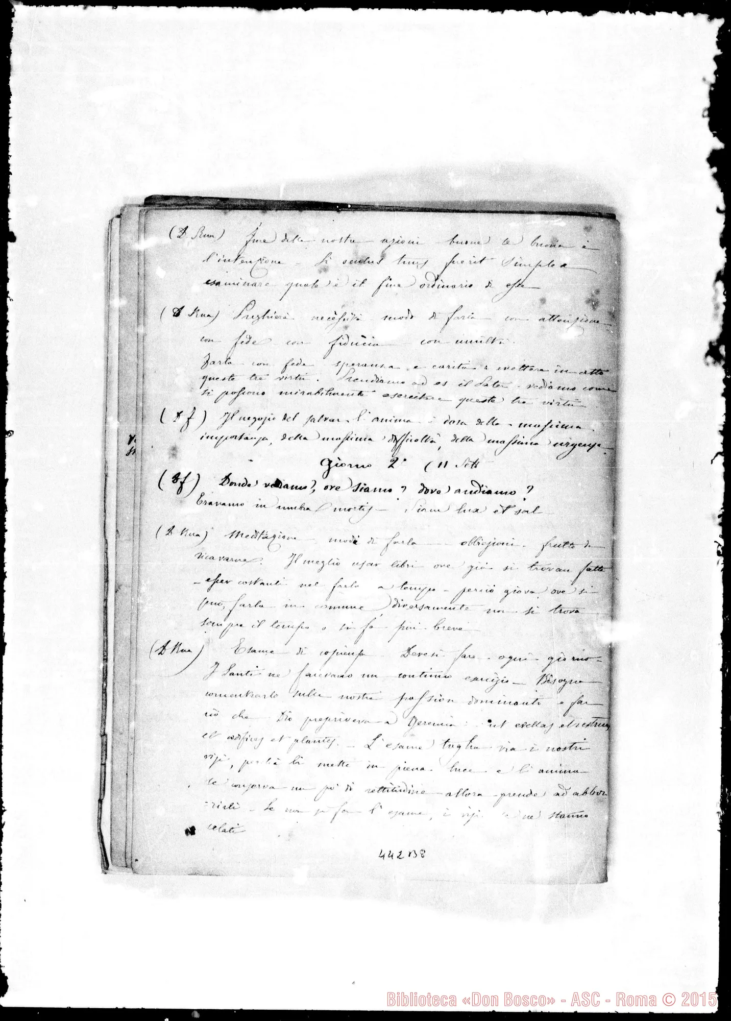 Fotogramma B 8 — Conferenze agli aspiranti. Appunti di D. Cesare Chiala: 1872-1875