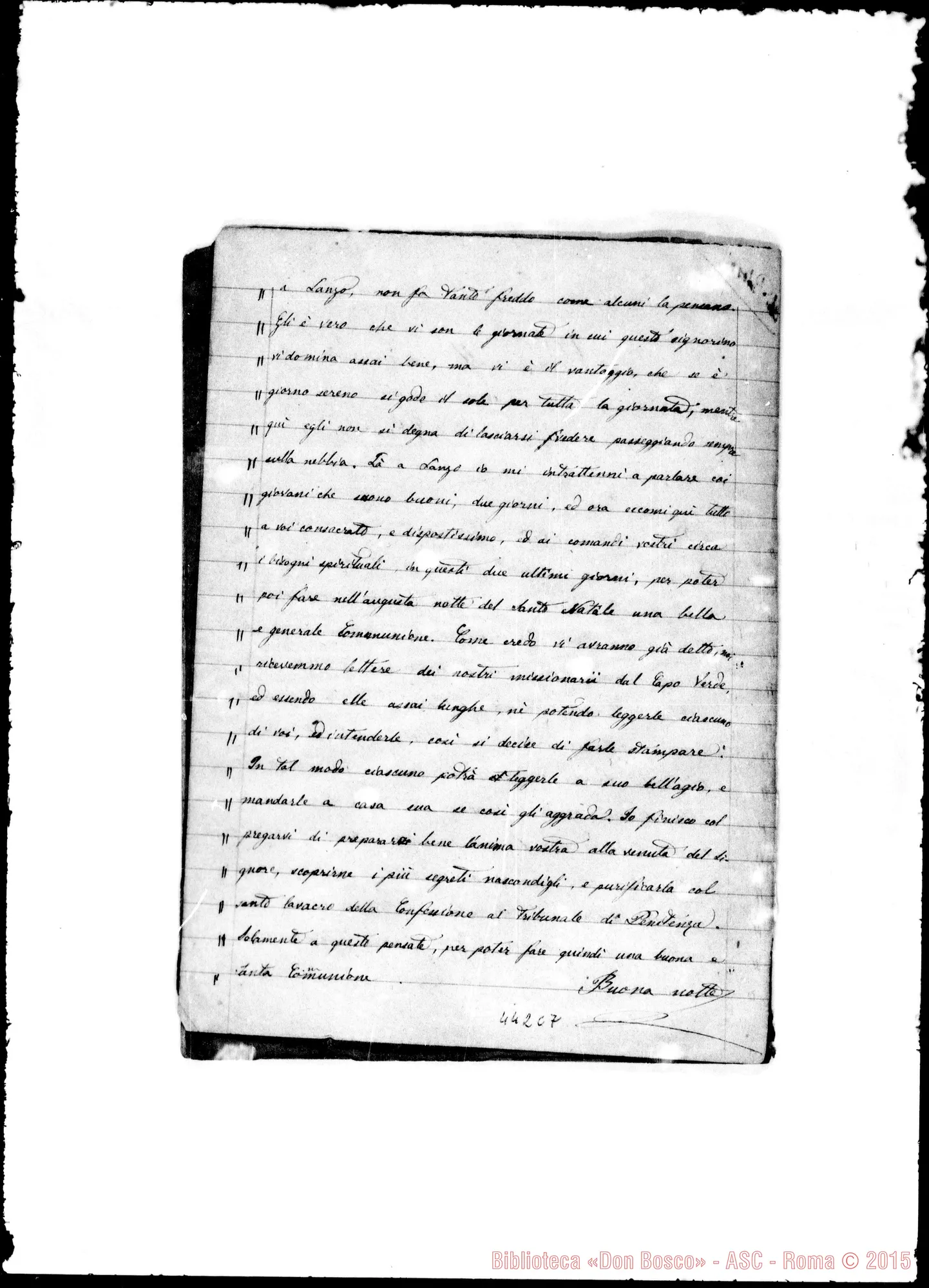 Fotogramma C 7 — Sermoncini serali di D. Bosco. Ms. del Peloso, eh., con correz. Barberis