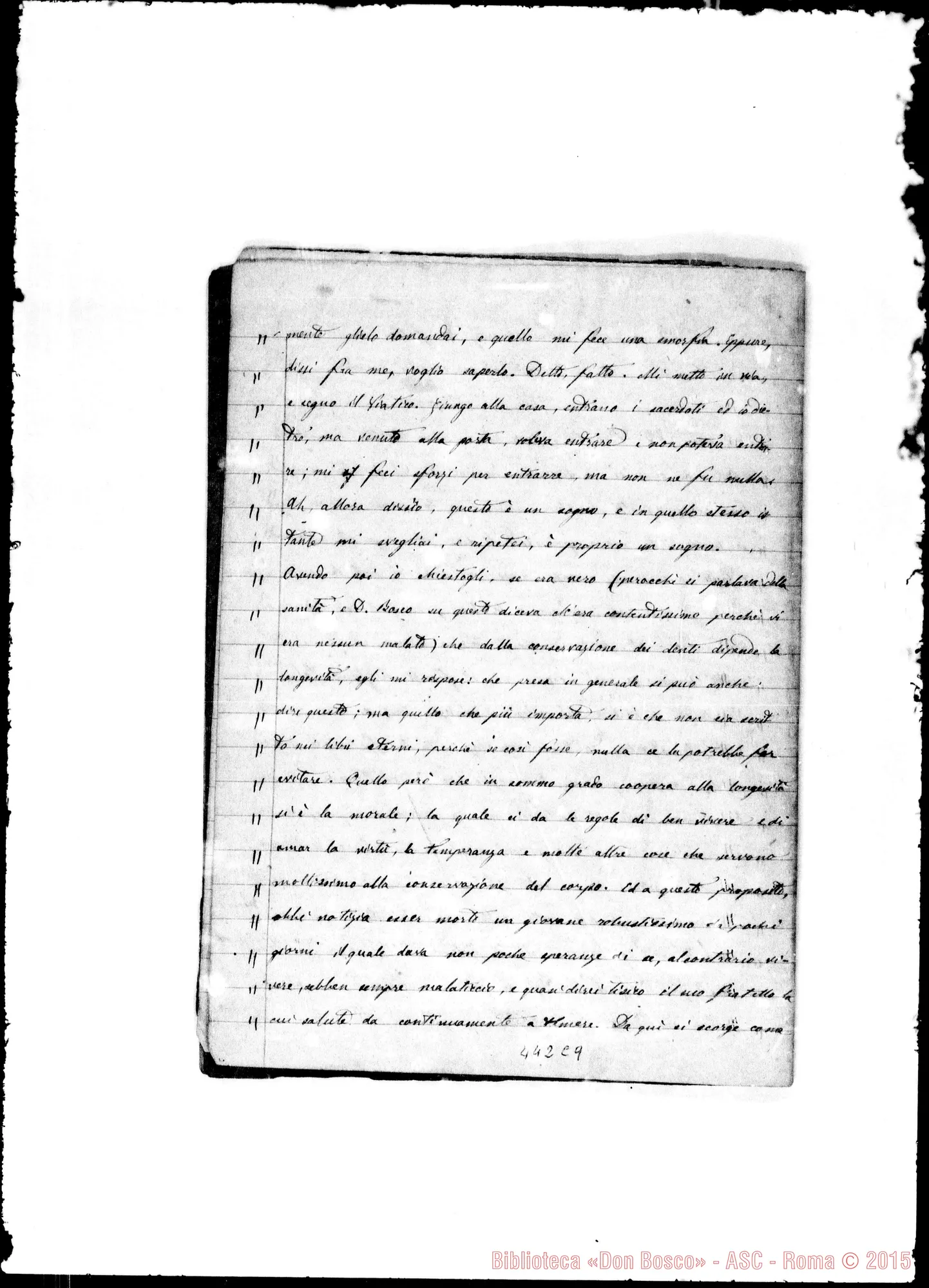 Fotogramma C 9 — Sermoncini serali di D. Bosco. Ms. del Peloso, eh., con correz. Barberis
