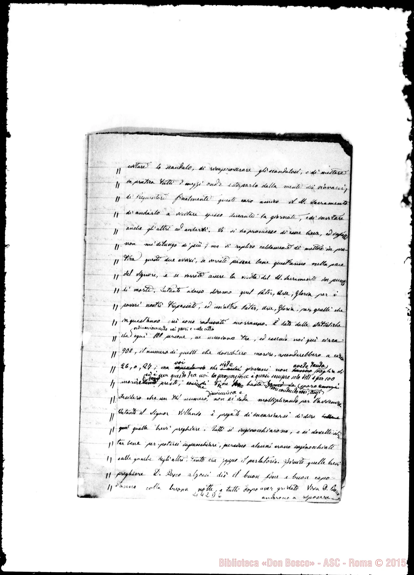 Fotogramma D 6 — Sermoncini serali di D. Bosco. Ms. del Peloso, eh., con correz. Barberis
