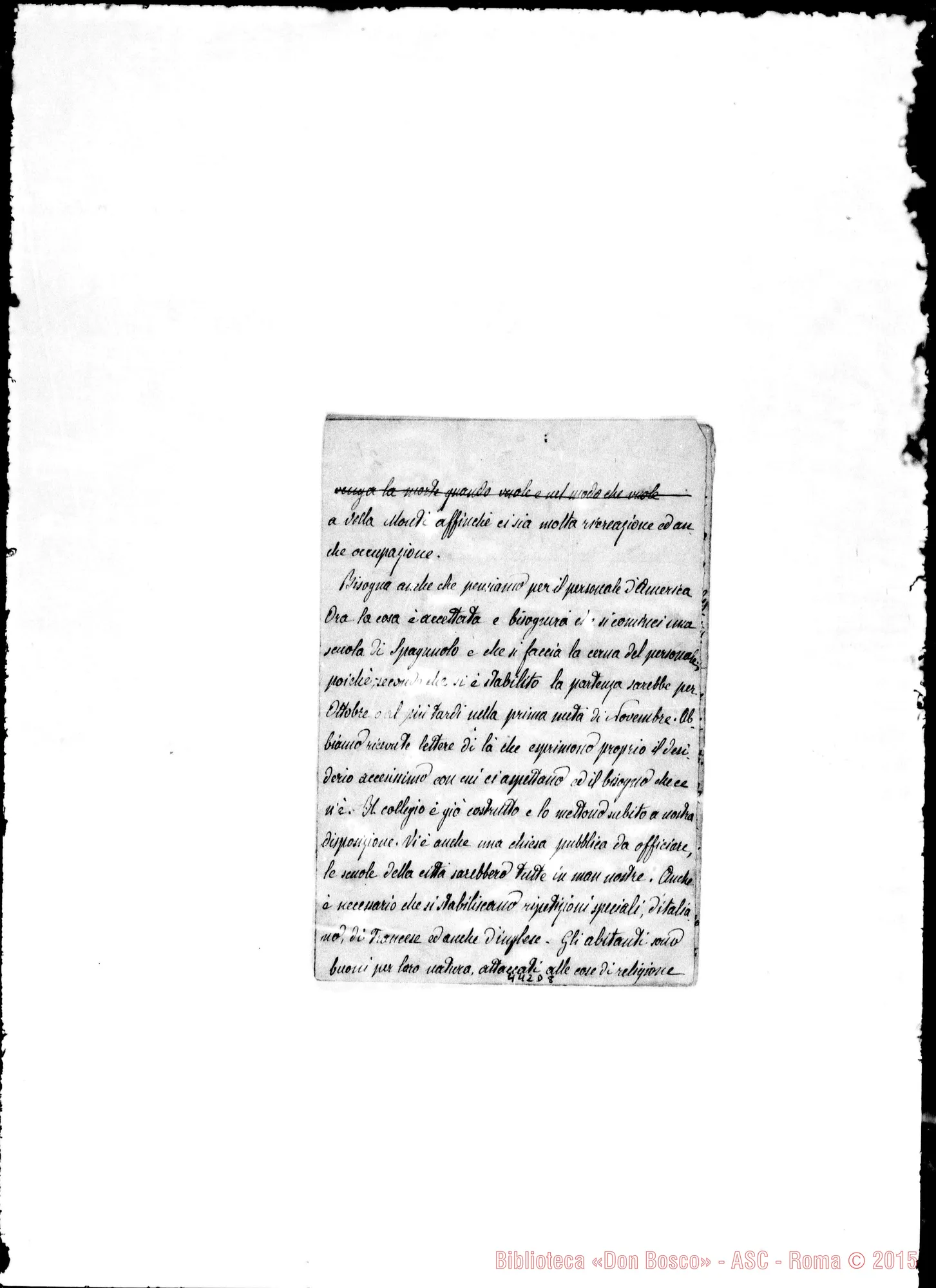 Fotogramma D 8 — Conferenza del Sig. D. Bosco ai professi il 7 luglio 1875