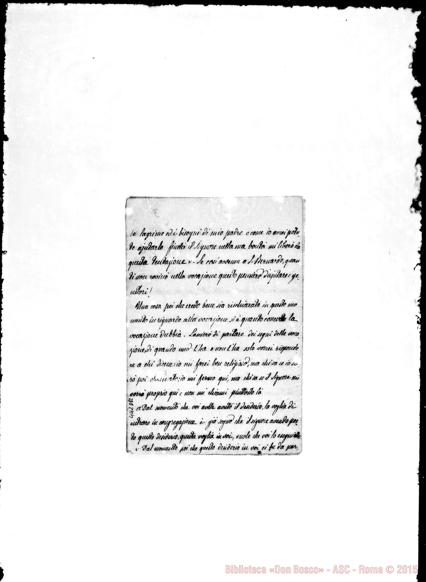 Fotogramma D 12 — Conferenza del Sig. D. Bosco ai professi il 7 luglio 1875