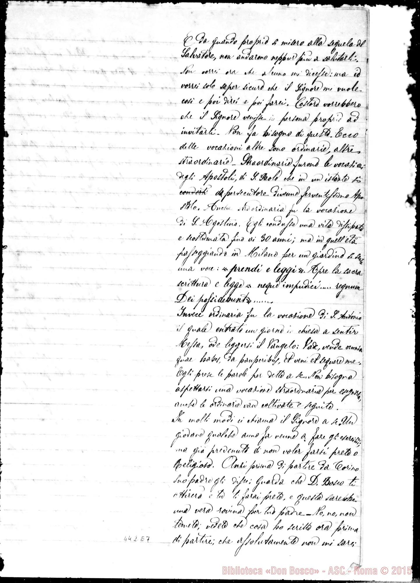 Fotogramma E 7 — Prediche A Lanzo: Sulla vocazione