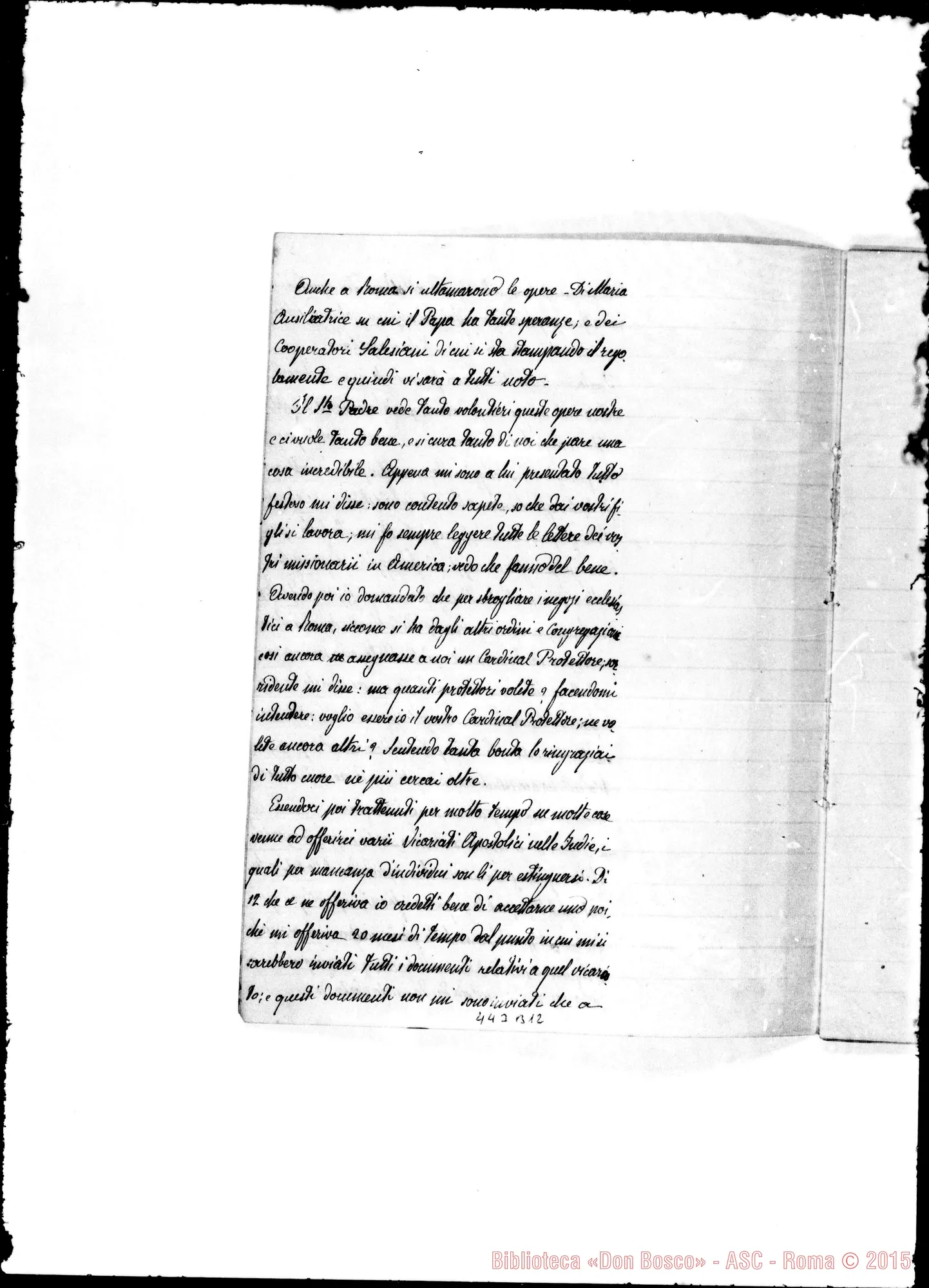 Fotogramma B 12 — Conferenza nella sera del giorno di Pentecoste 1876. Ms. Barberis