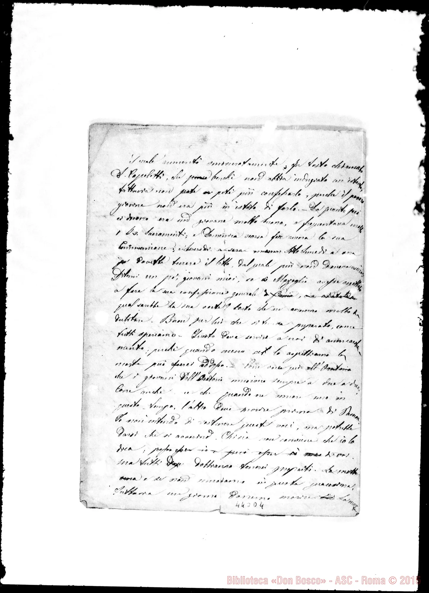 Fotogramma D 4 — Discorso di D. Bosco A Roma. 1877
