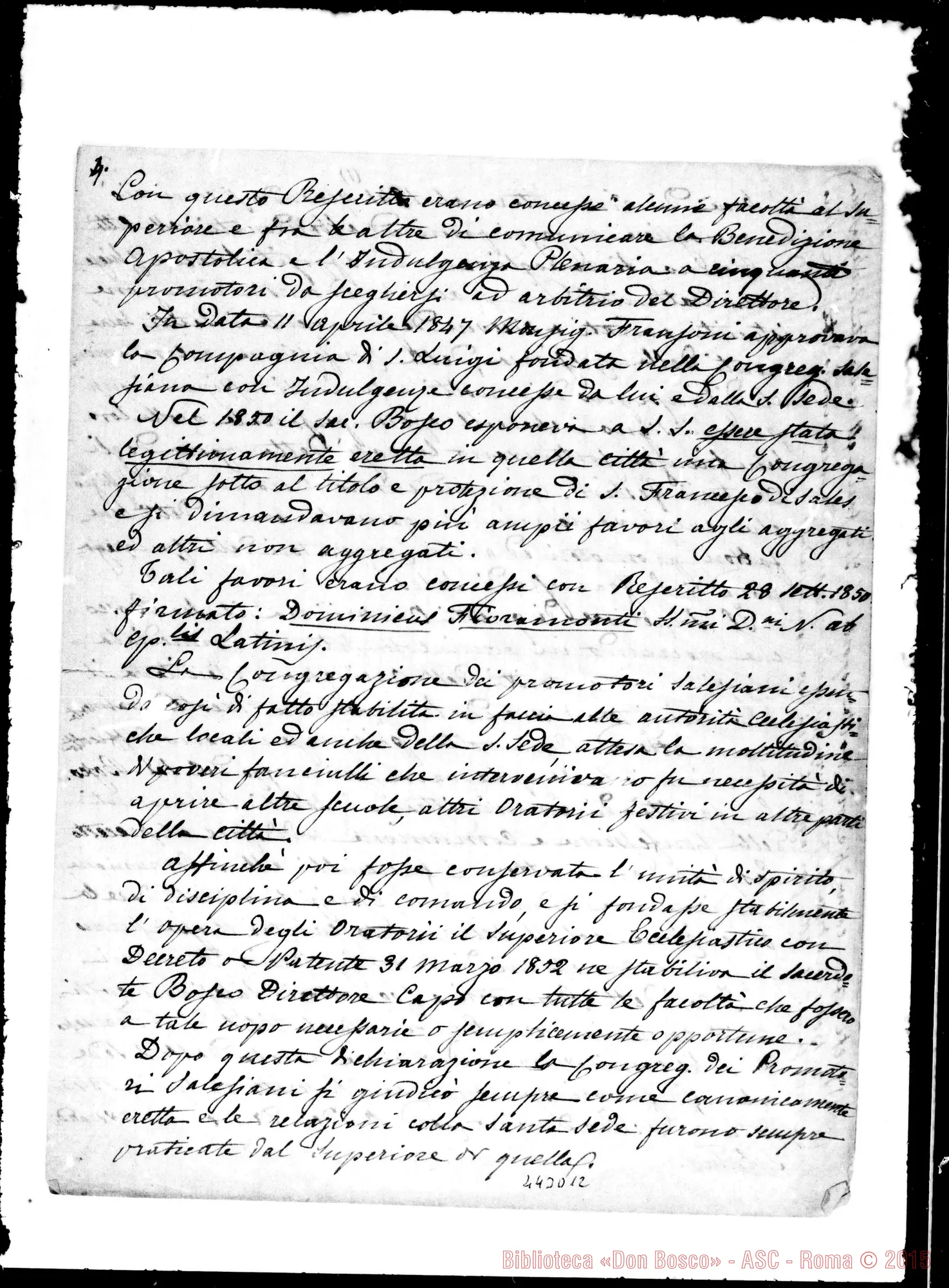Fotogramma D 12 — Ai cooperatori in Roma. Nel 1878