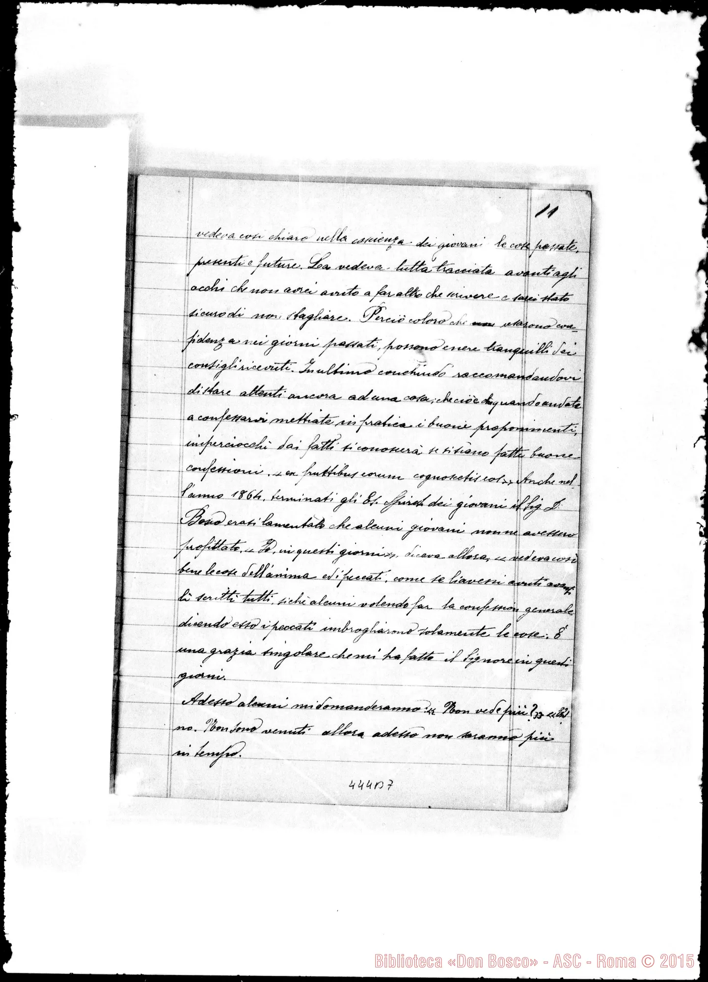 Fotogramma B 7 — Varie conferenze ed avvisi di D. Bosco ai giovani E ai salesiani. Ms.