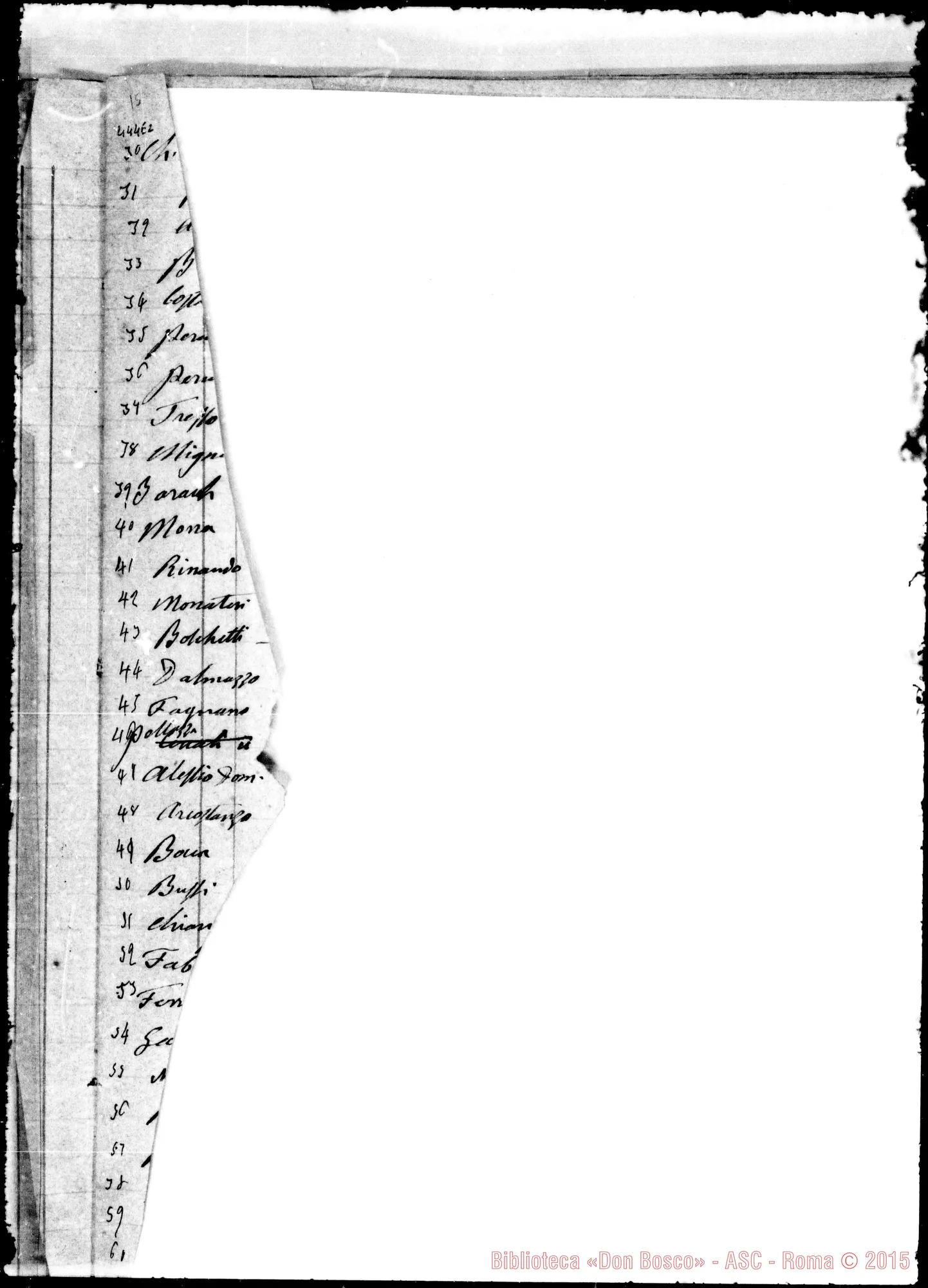 Fotogramma E 2 — Libro Mastro, contenente, tra appunti di contabilità, «Fioretti della Madonna». 1862 Ms. autogr. Bosco