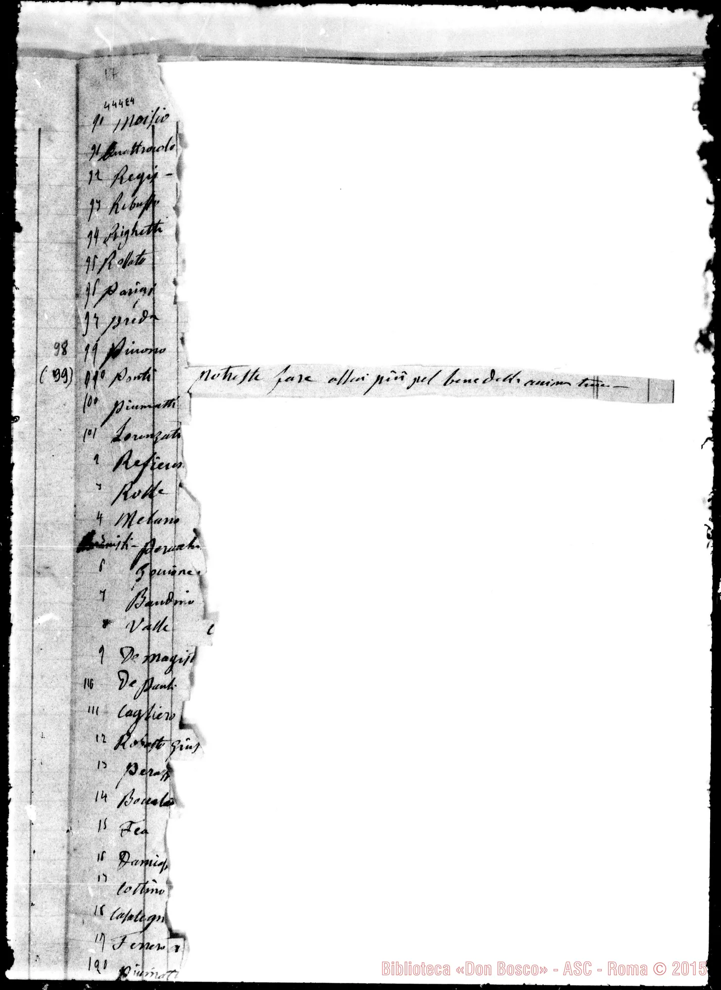 Fotogramma E 4 — Libro Mastro, contenente, tra appunti di contabilità, «Fioretti della Madonna». 1862 Ms. autogr. Bosco